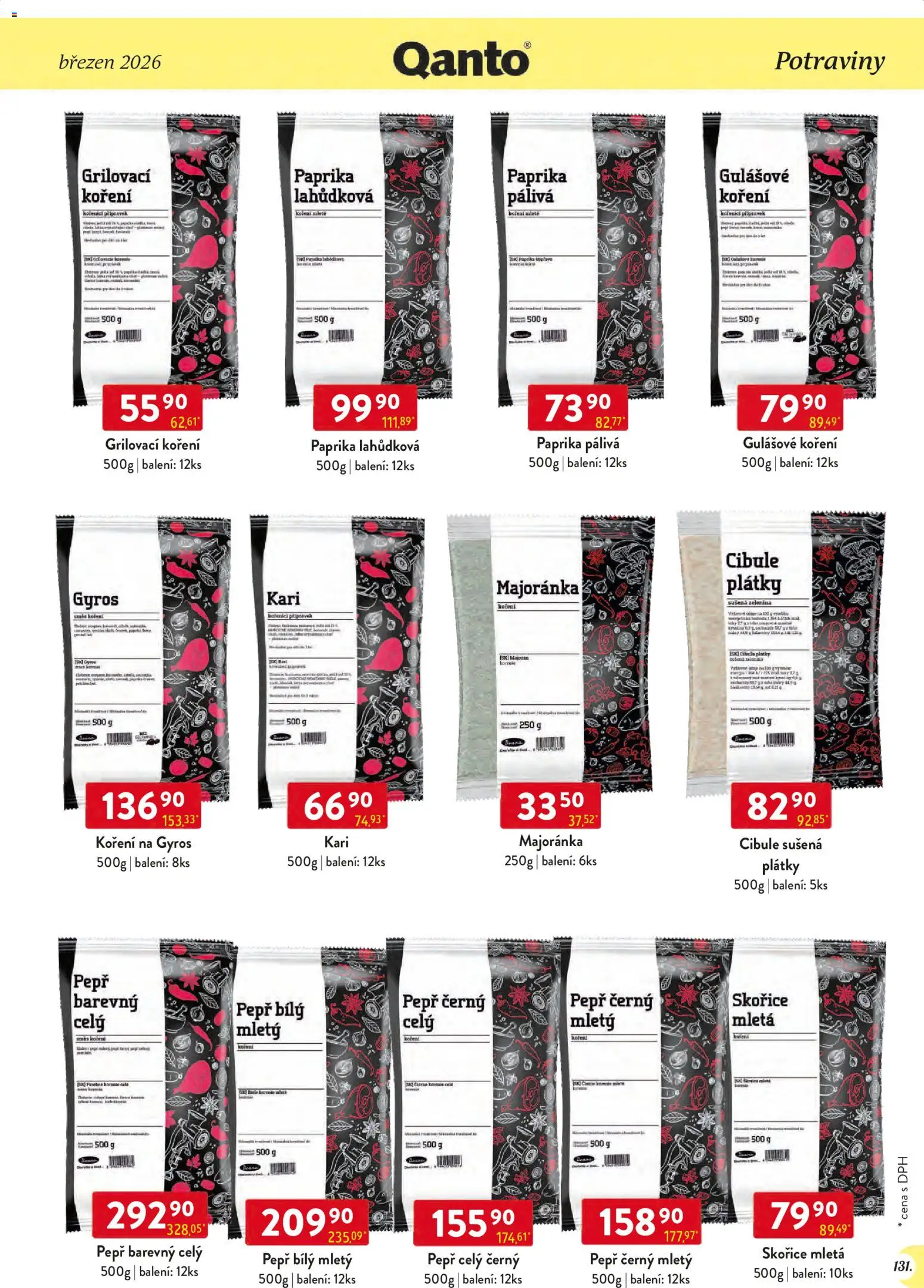 Astur & Qanto leták - Velkoobchod 03/2026 od 01.03.2026 | Strana: 131 | Produkty: Gyros, Koření, Zelenina, Cibule