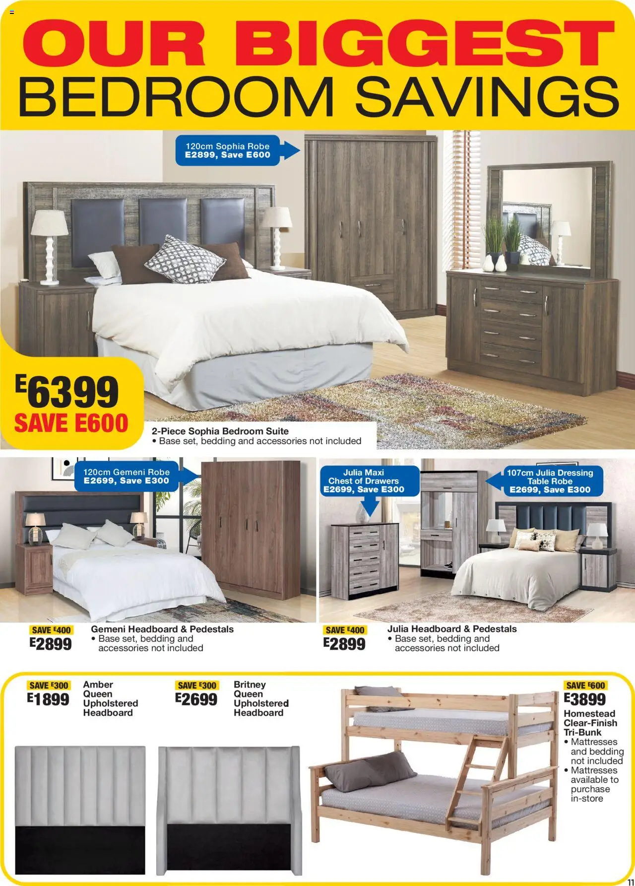New OK Furniture catalogue – valid from 17.09.2025 | Page: 11 | Products: Headboard, Chest of drawers, Table, Dressing