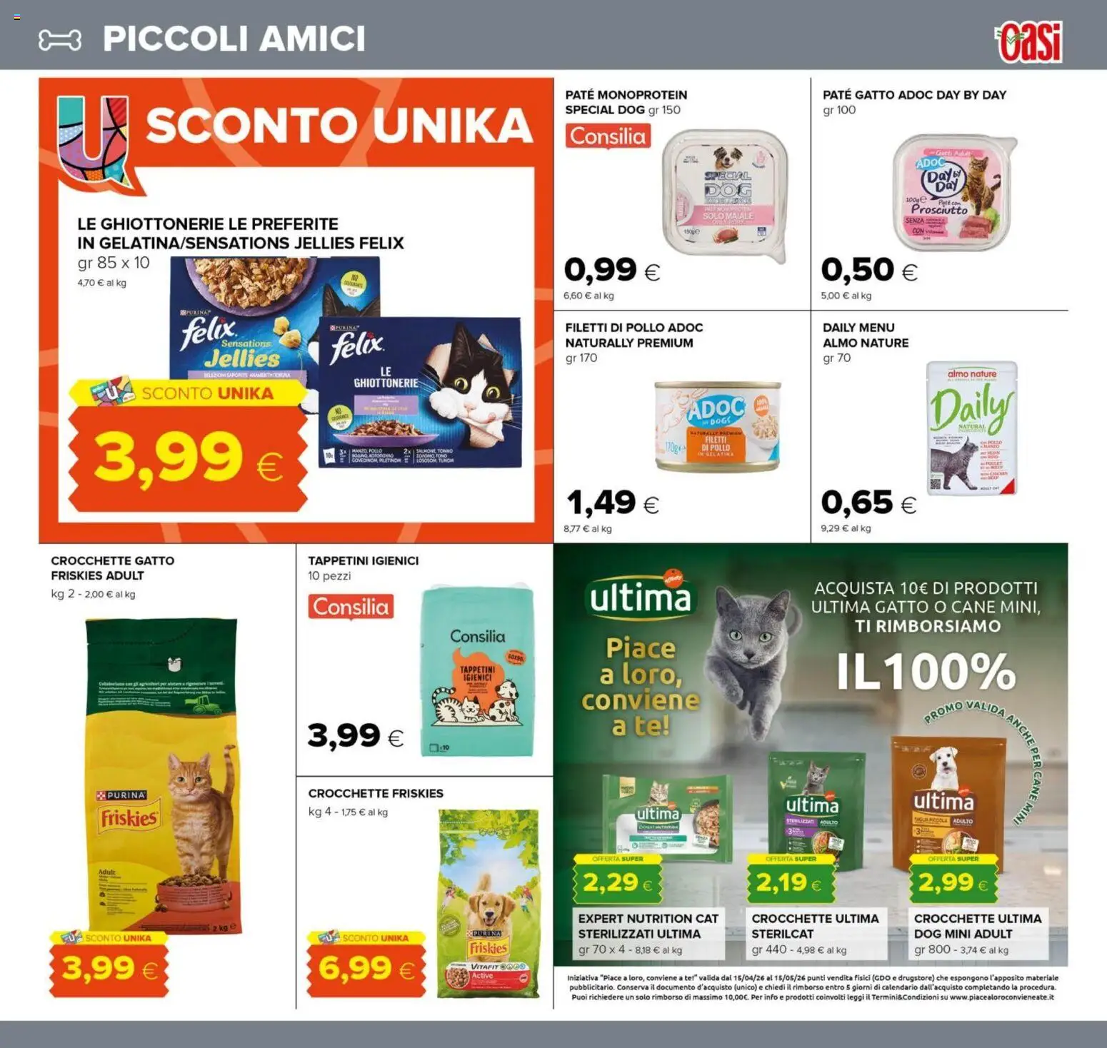 Volantino Oasi del 22.04.2026 | Pagina: 23 | Prodotti: Paté, Pollo, Salmone, Prosciutto