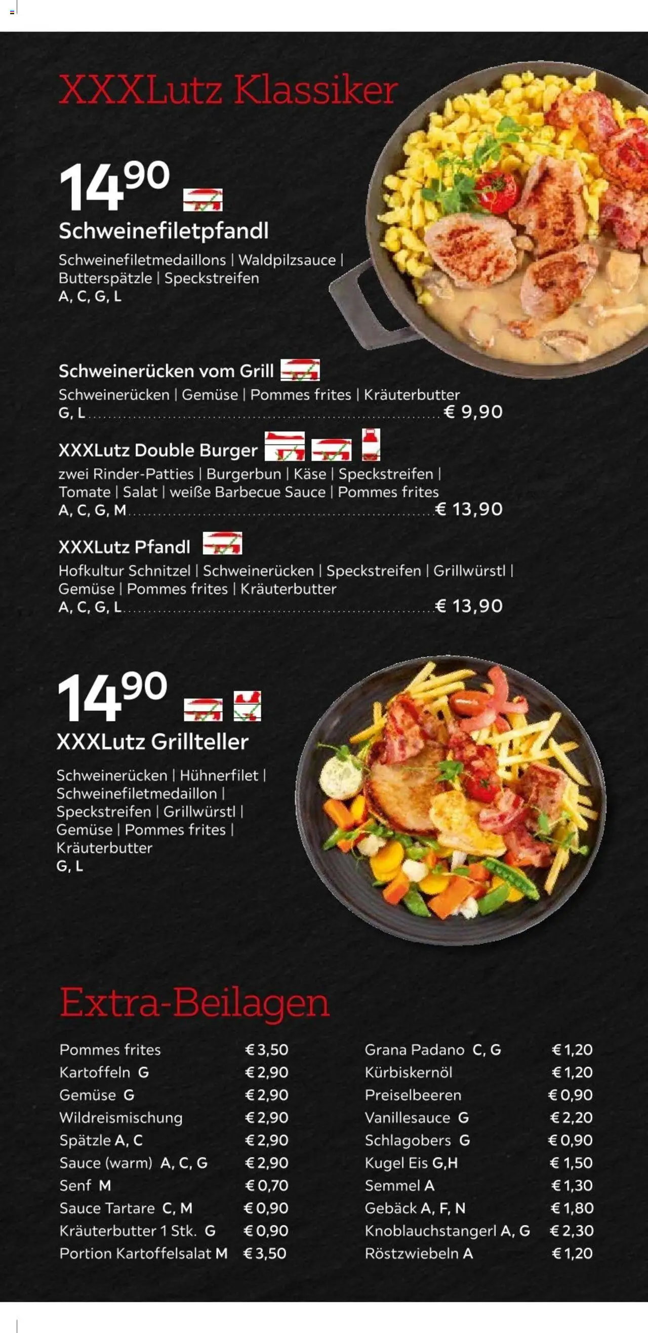 XXXLutz Aktuelle Speisekarte gültig ab 15.05.2025 | Seite: 5 | Produkte: Eis, Kartoffeln, Gemüse, Grill