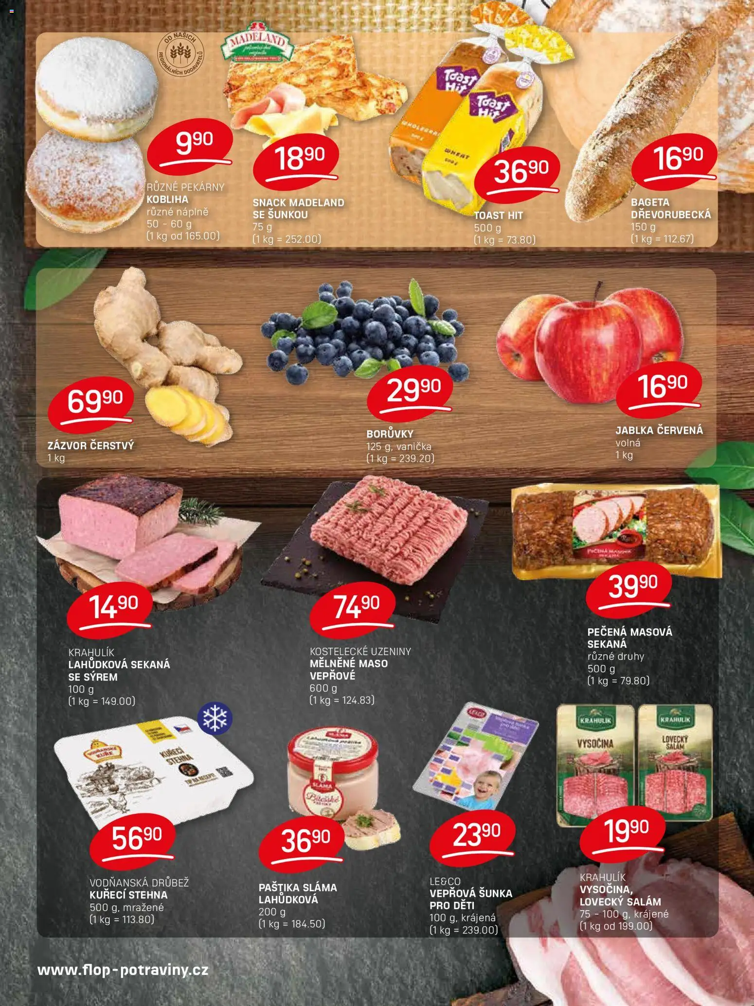 Flop leták od 02.01.2026 | Strana: 3 | Produkty: Jablka, Sekaná, Uzeniny, Kuřecí stehna