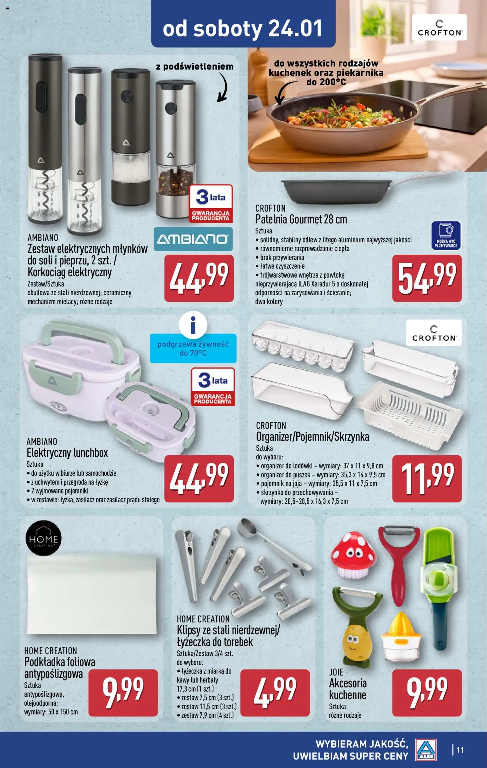 Aldi Gazetka - Hity od Środy i od Soboty od 21.01.2026 | Strona: 11 | Produkty: Patelnia, Jaja