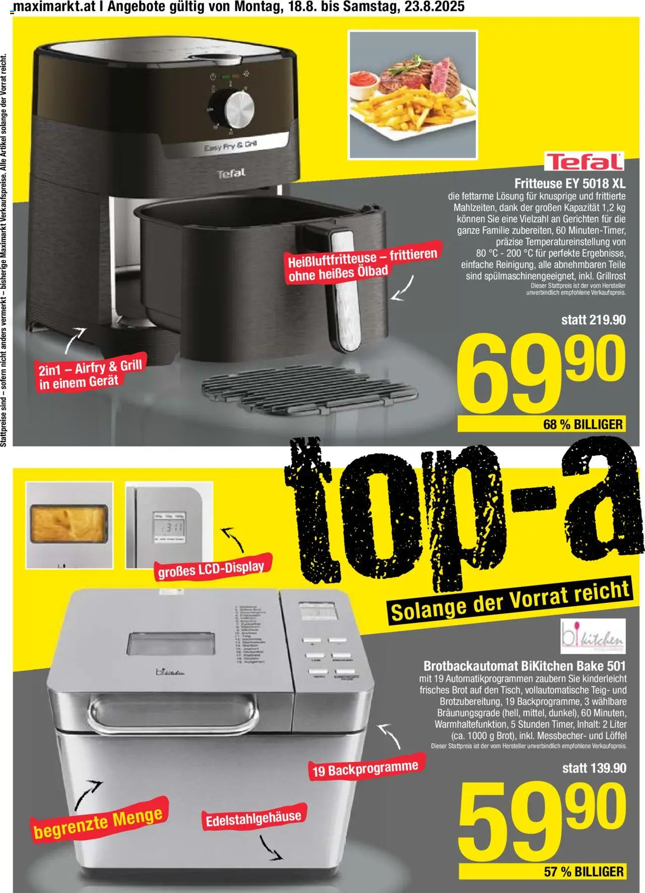 Maximarkt Top Aktion gültig ab 18.08.2025 | Seite: 4 | Produkte: Grill, Brot