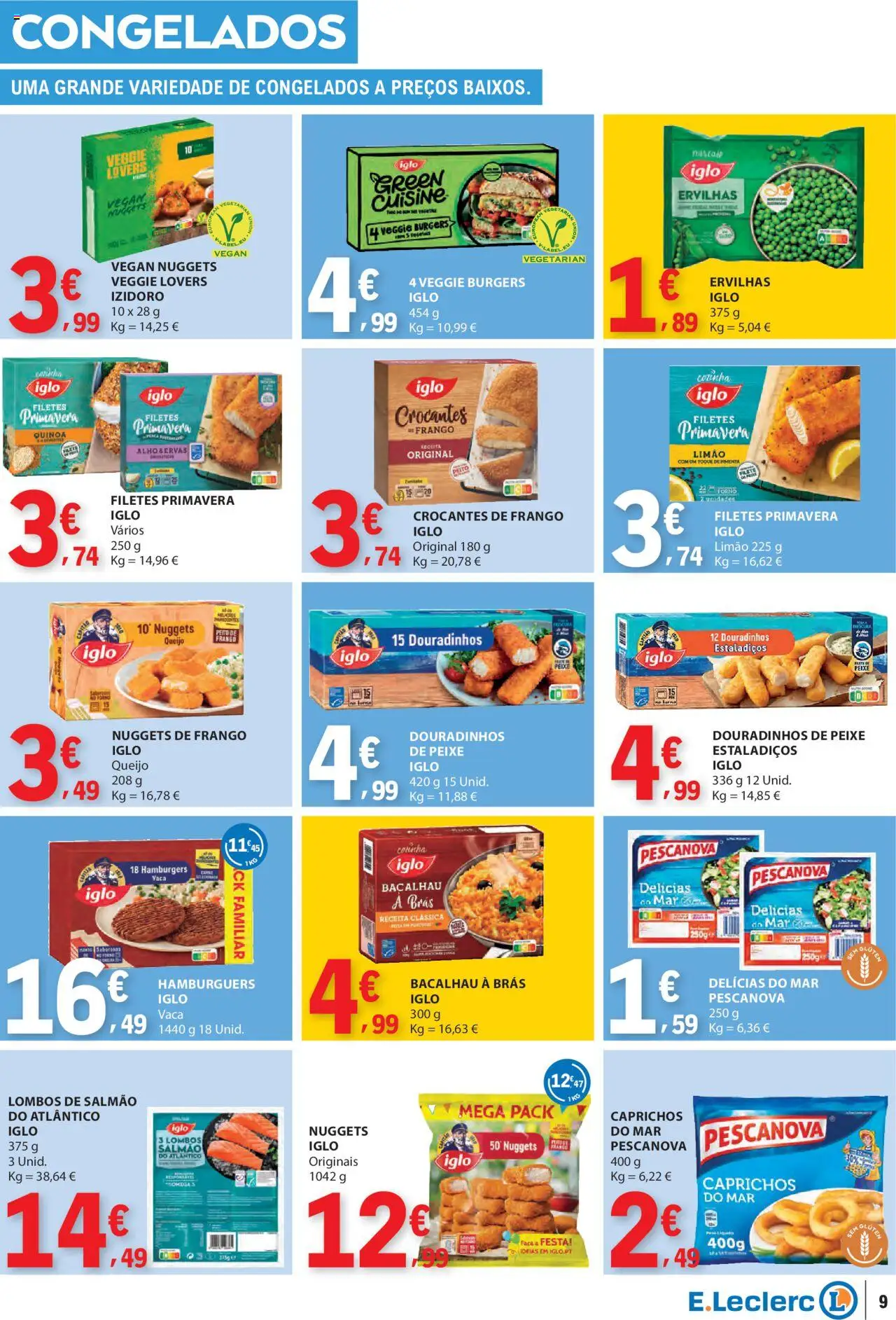 E.Leclerc folheto │ válido de 18.09.2025 | Página: 9 | Produtos: Nuggets de frango, Pimenta, Salmão, Peixe