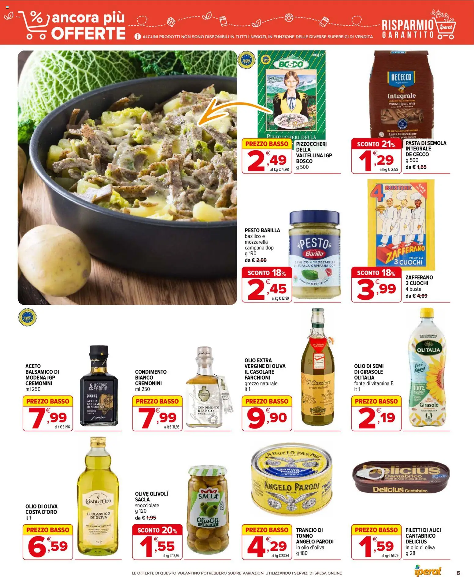 Volantino Iperal del 03.01.2026 | Pagina: 5 | Prodotti: Pasta, Pesto, Tonno, Penne