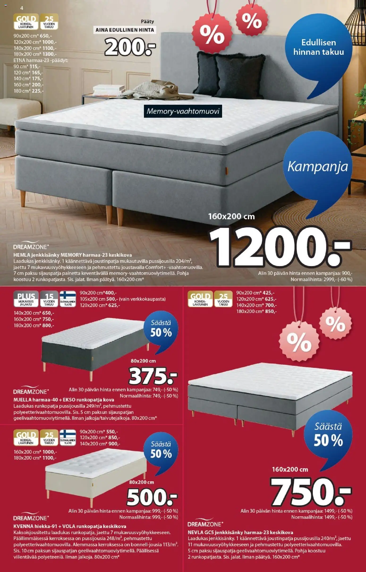 JYSK - Tarjoukset – voimassa 15.01.2026 alkaen | Sivu: 4 | Tuotteet: Jenkkisänky, Runkopatja