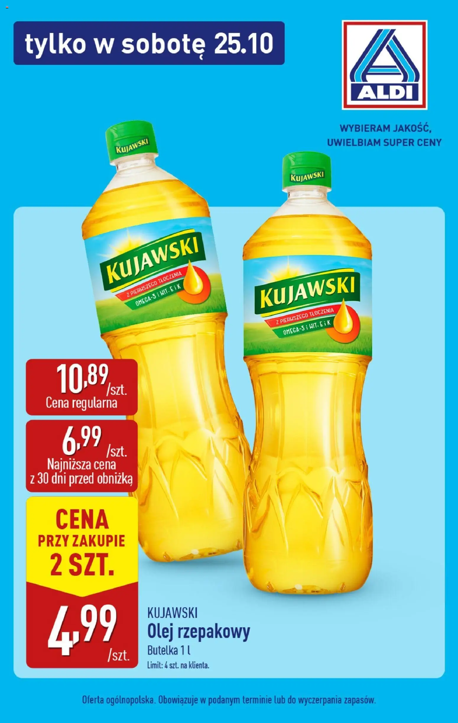 Aldi Gazetka - Tylko w sobotę od 25.10.2025 | Strona: 5 | Produkty: Olej rzepakowy, Olej