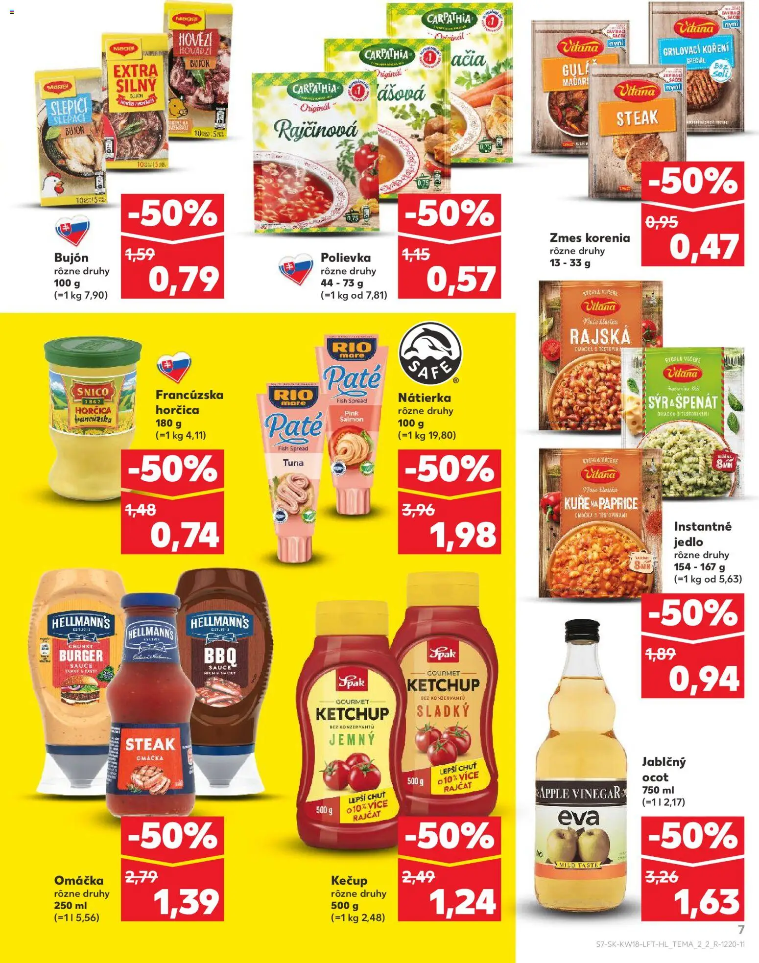 Nové Kaufland akcie – leták je platný od 30.04.2026 | Strana: 7 | Produkty: Rio Mare, Kečup, Steak, Ocot
