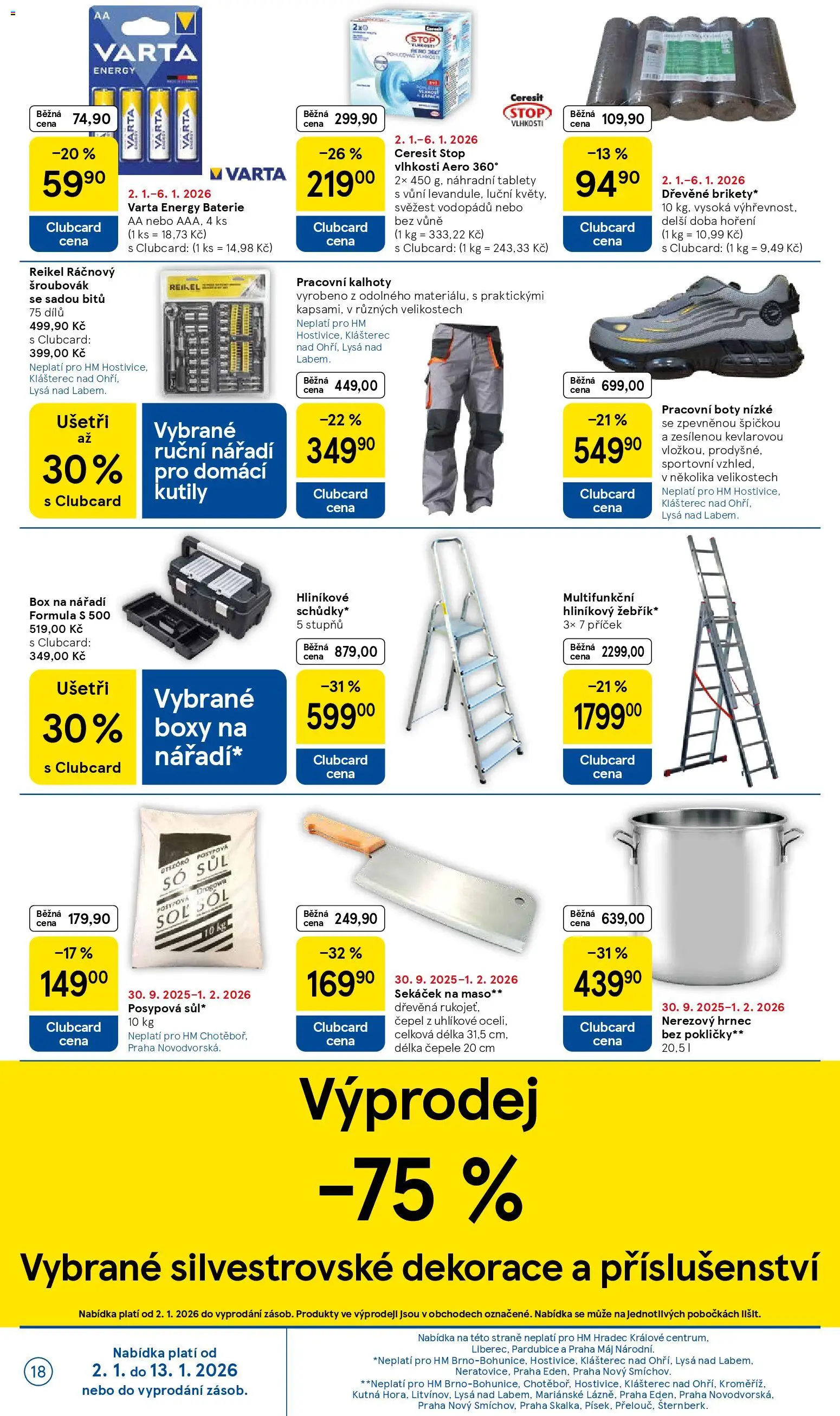 Tesco leták - Hypermarket od 02.01.2026 | Strana: 18 | Produkty: Kalhoty, Nářadí, Maso, Baterie