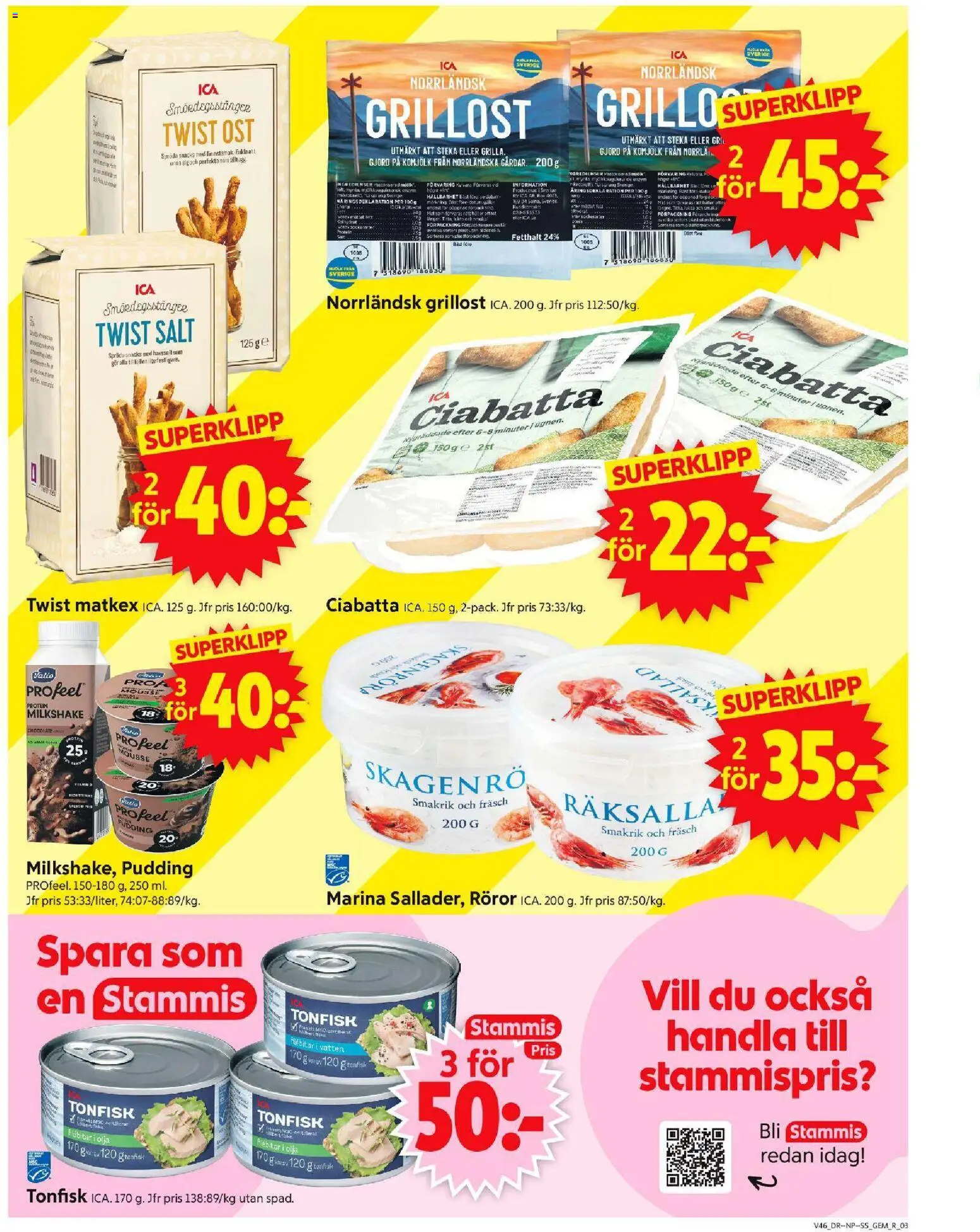 ICA Supermarket reklamblad aktuell från 10.11.2025 | Sida: 3 | Produkter: Salt, Grillost, Ost, Olja