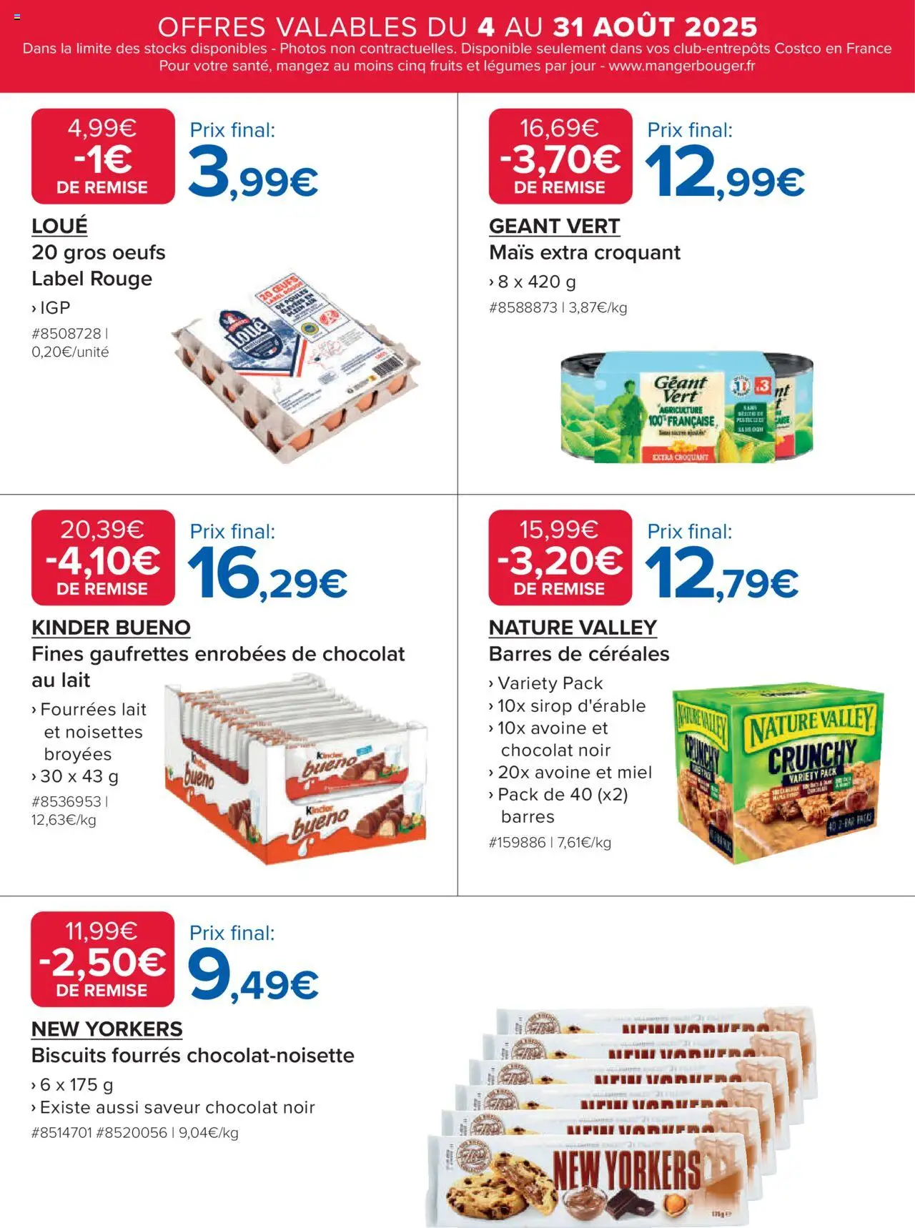  | Page: 18 | Produits: Kinder Bueno, Lait, Œufs, Chocolat