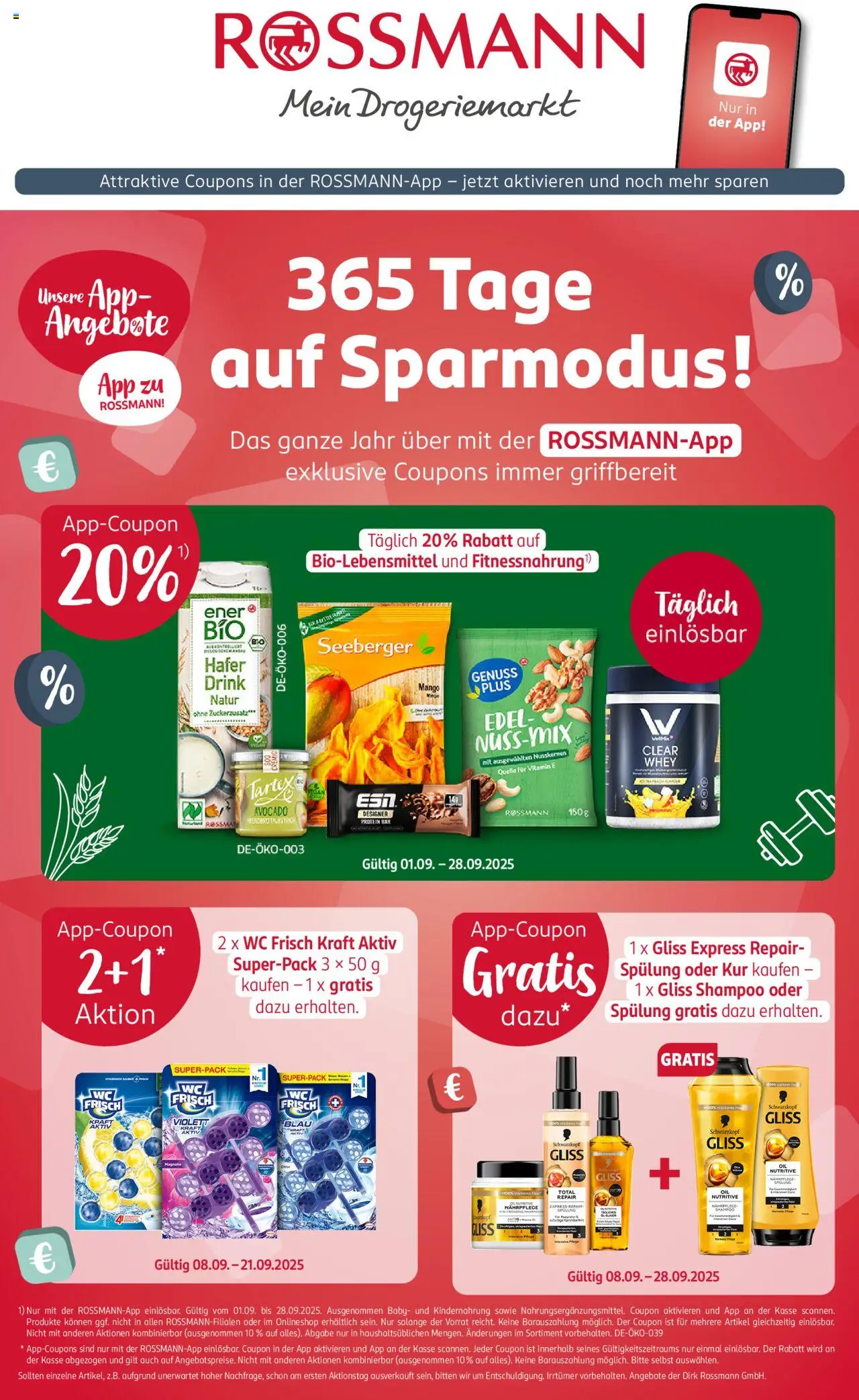 Rossmann Prospekt 	 – gültig ab 01.09.2025 | Seite: 1 | Produkte: Shampoo, Spülung, Wc frisch, Mango