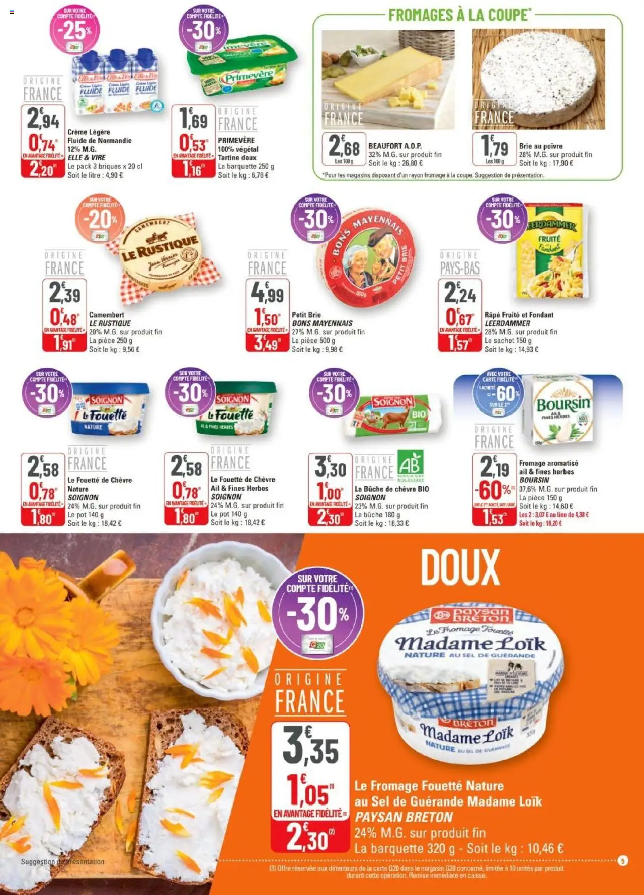  | Page: 5 | Produits: Ail, Poivre, Fromage, Brie
