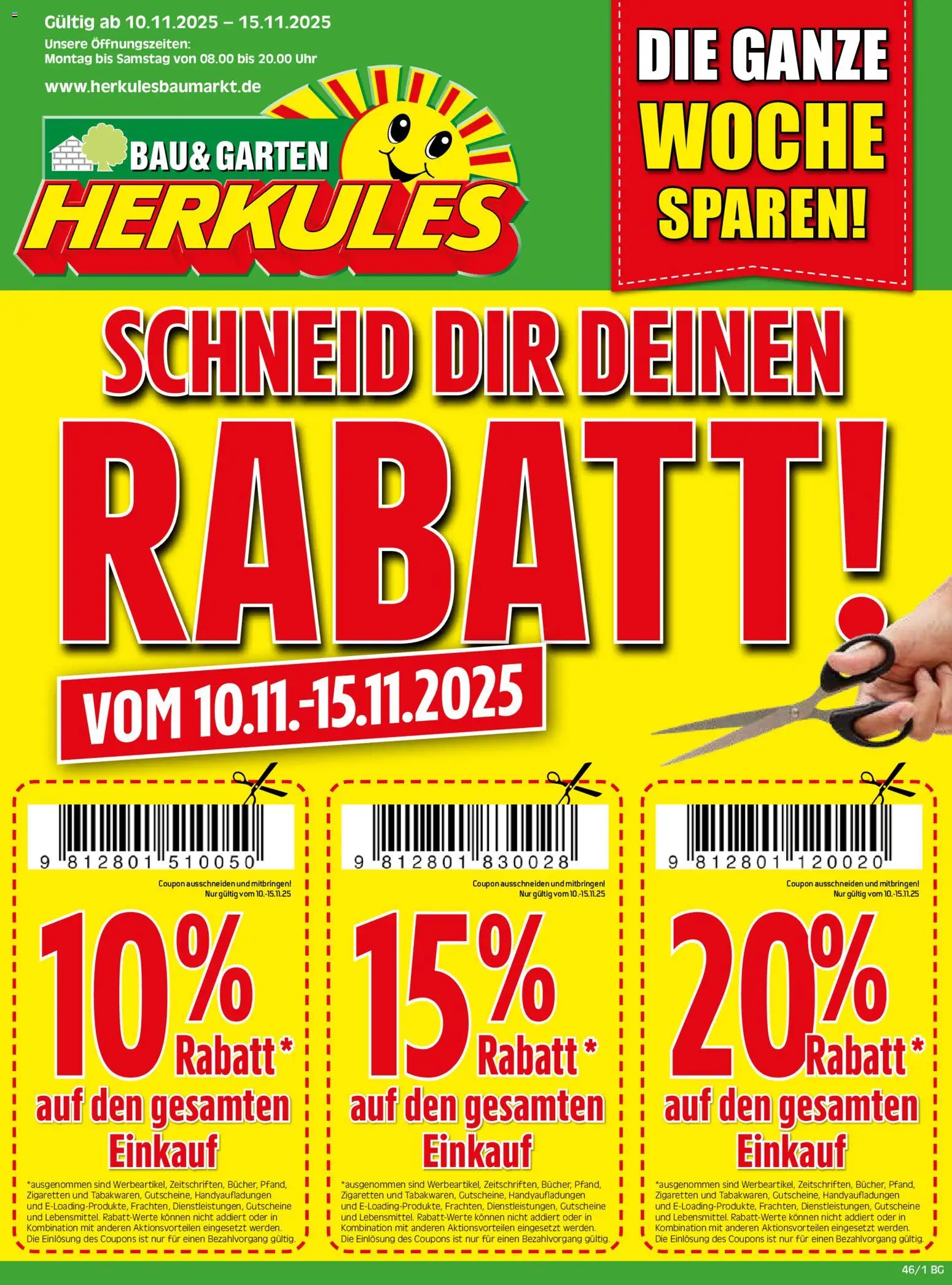 HERKULES  Bau & Garten – gültig ab 10.11.2025 | Seite: 1 | Produkte: Uhr