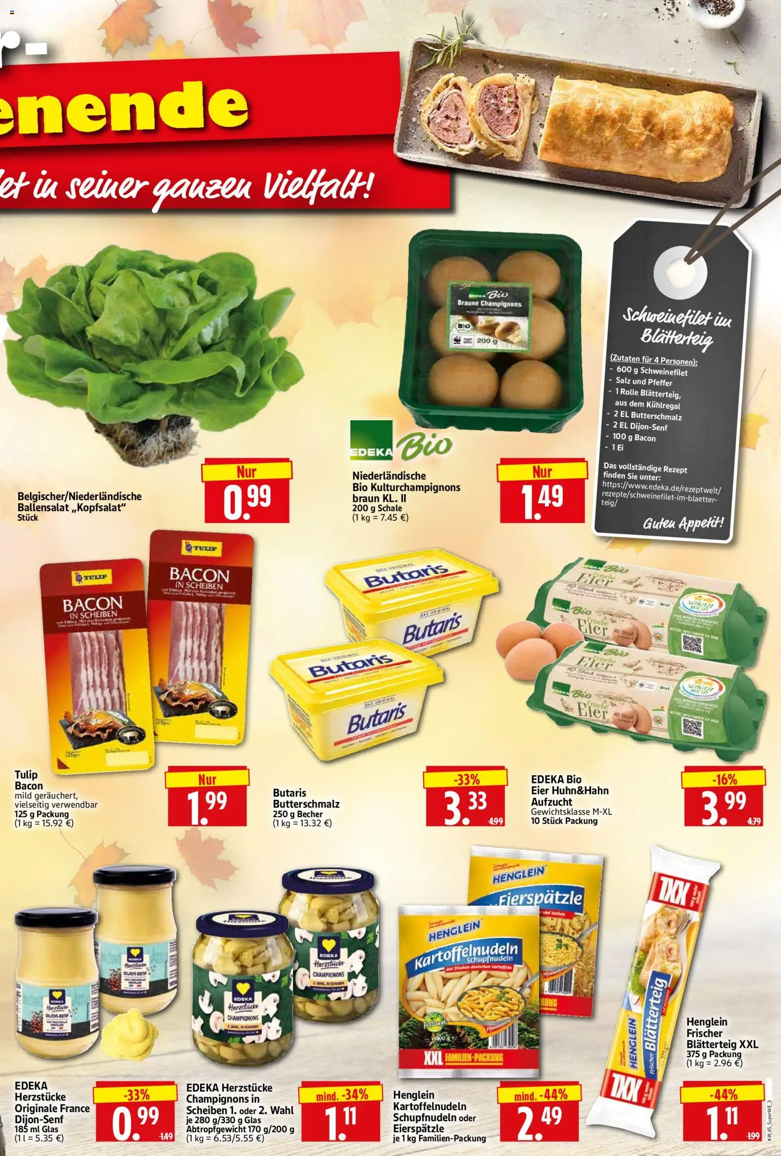 HERKULES Sonderbeilage – gültig ab 06.11.2025 | Seite: 3 | Produkte: Butterschmalz, Bier, Schweinefilet, Champignons