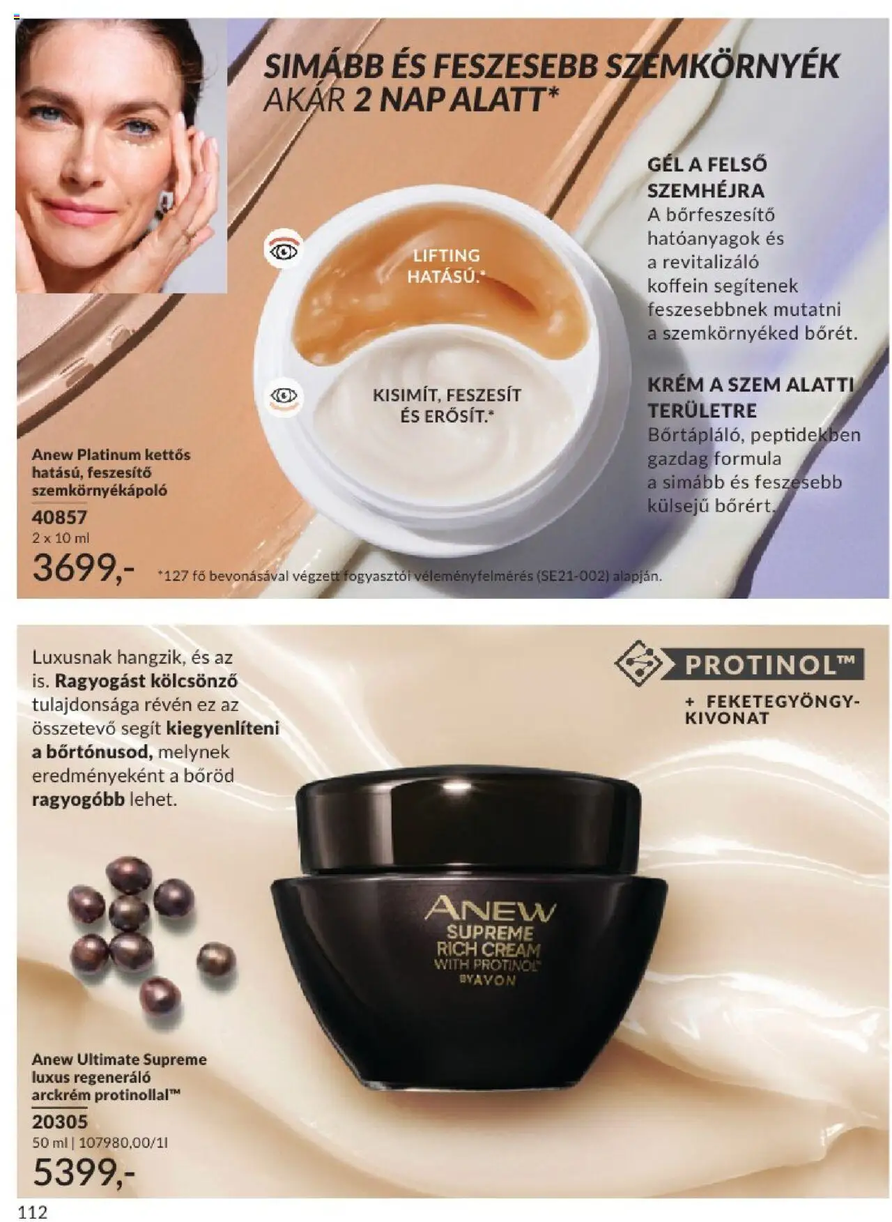 Avon akciós ujság - amely érvényes a következő dátumtól: 01.06.2025 | Oldal: 112 | Termékek: Arckrém, Szemkörnyékápoló