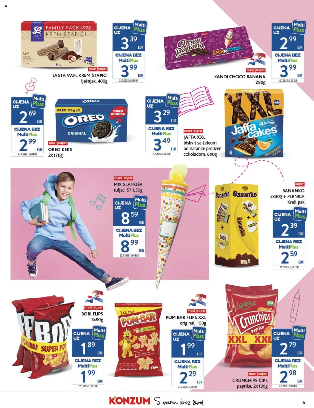 Konzum katalog | vrijedi od 20.08.2025 | Stranica: 5 | Proizvodi: Pernica, Flips, Čips, Štapići