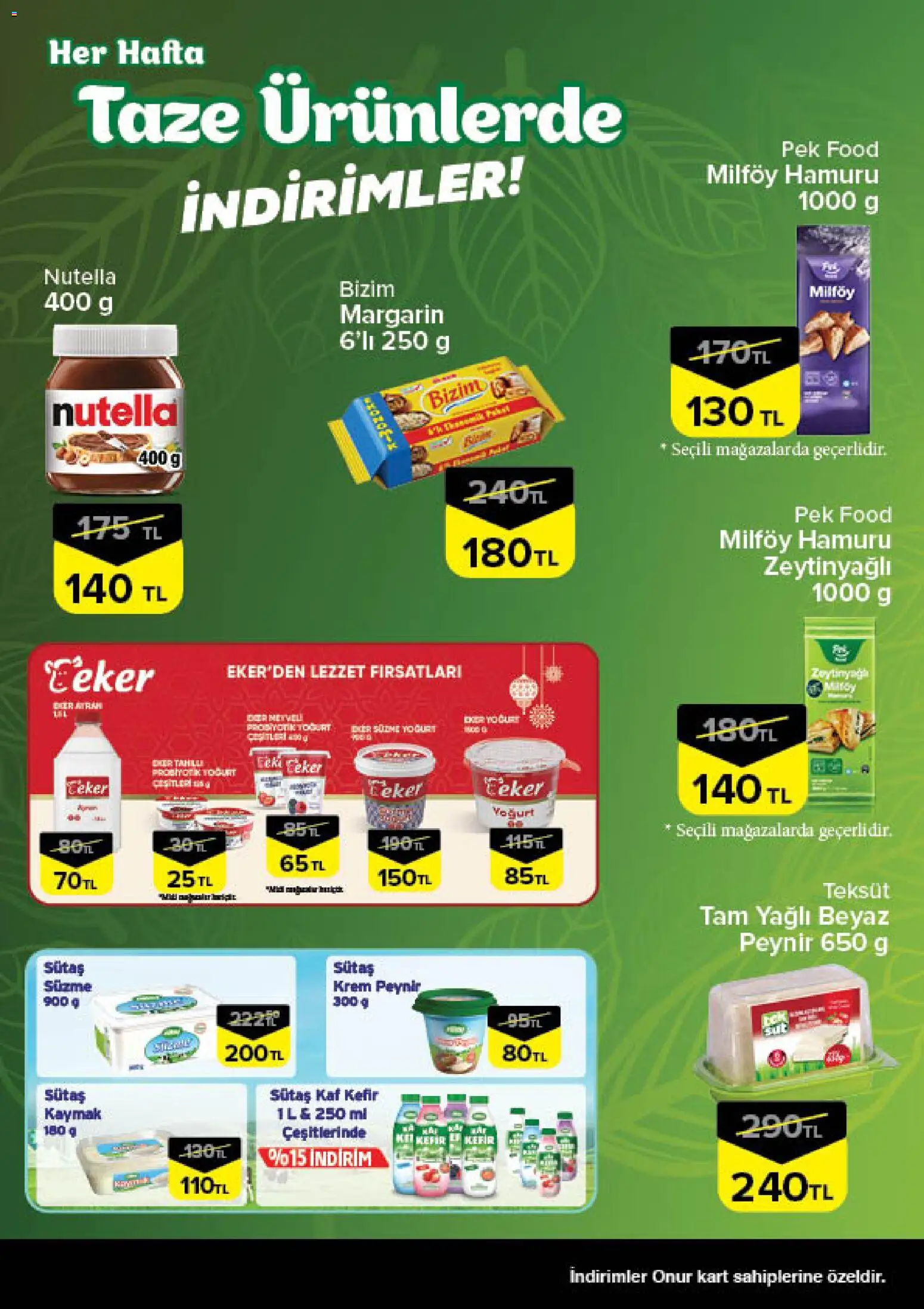 Onur Market - Taze Ürünlerde İndirimler - Trakya - 12.03.2026 tarihinden itibaren geçerlidir | Sayfa: 3 | Ürünler: Kefir, Krem, Peynir, Yoğurt