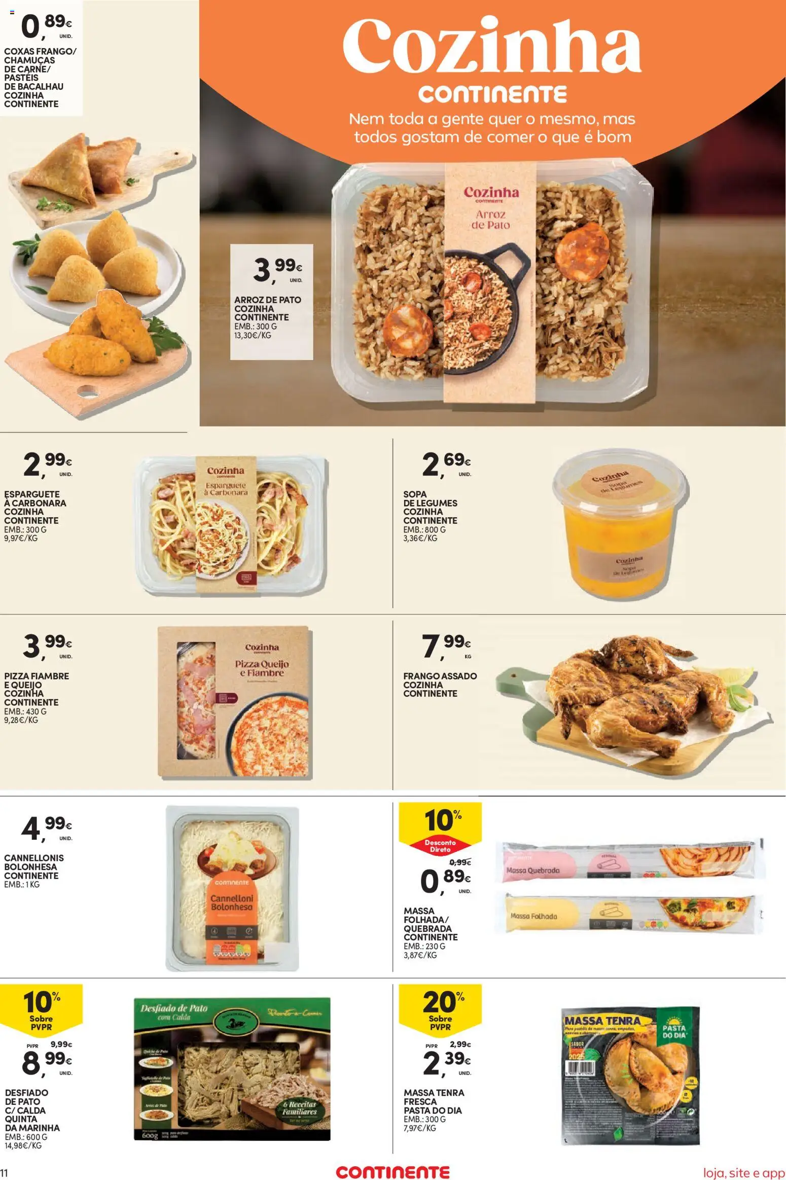Continente Semanal Continente Bom Dia │ válido de 31.03.2026 | Página: 11 | Produtos: Queijo, Pizza, Arroz, Massa