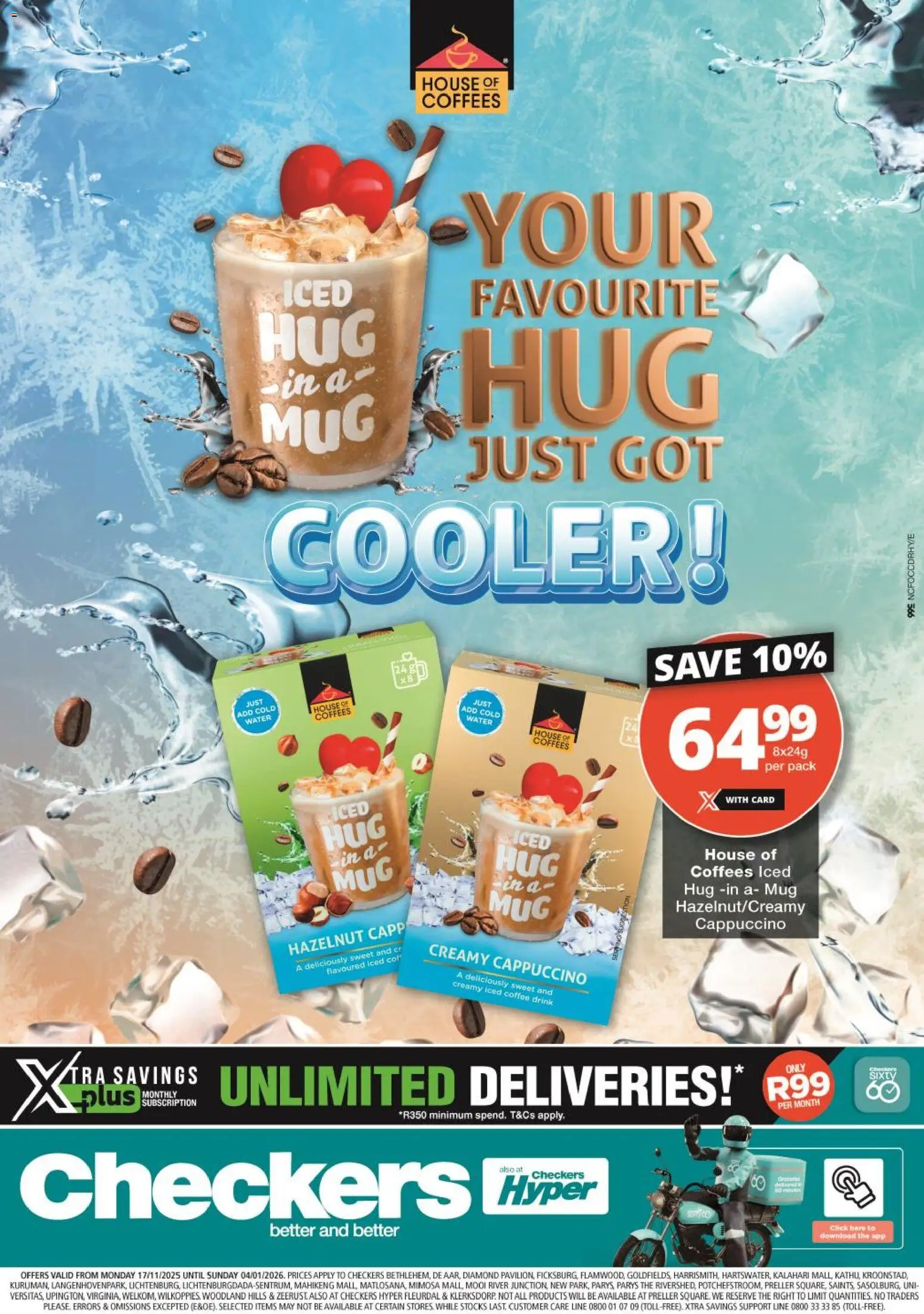 New Checkers catalogue – valid from 17.11.2025 | Page: 1 | Products: Cooler, Coffee, Mug, Water