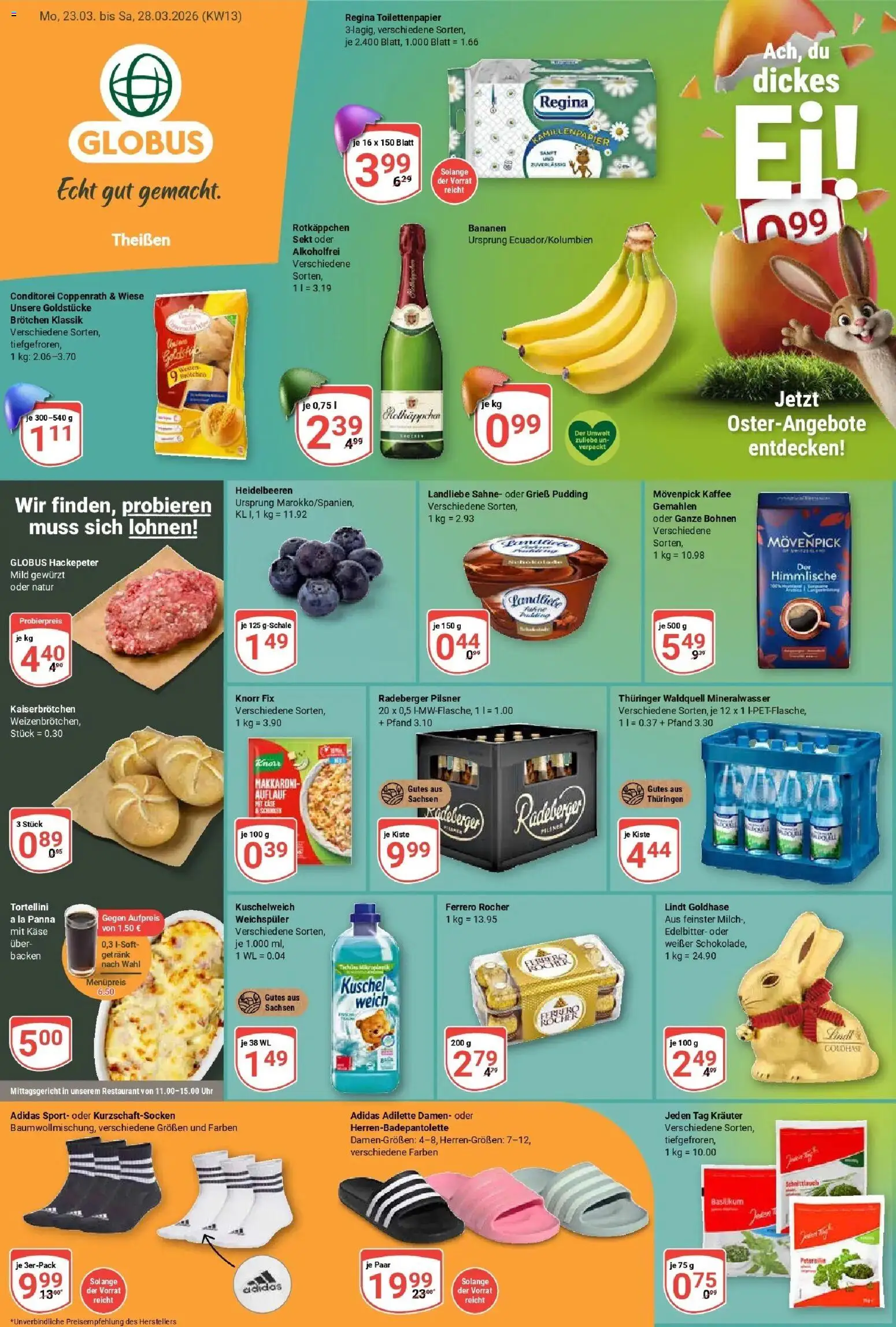 Globus prospekt Zeitz	 – gültig ab 23.03.2026 | Seite: 1 | Produkte: Milch, Käse, Sekt, Radeberger pilsner