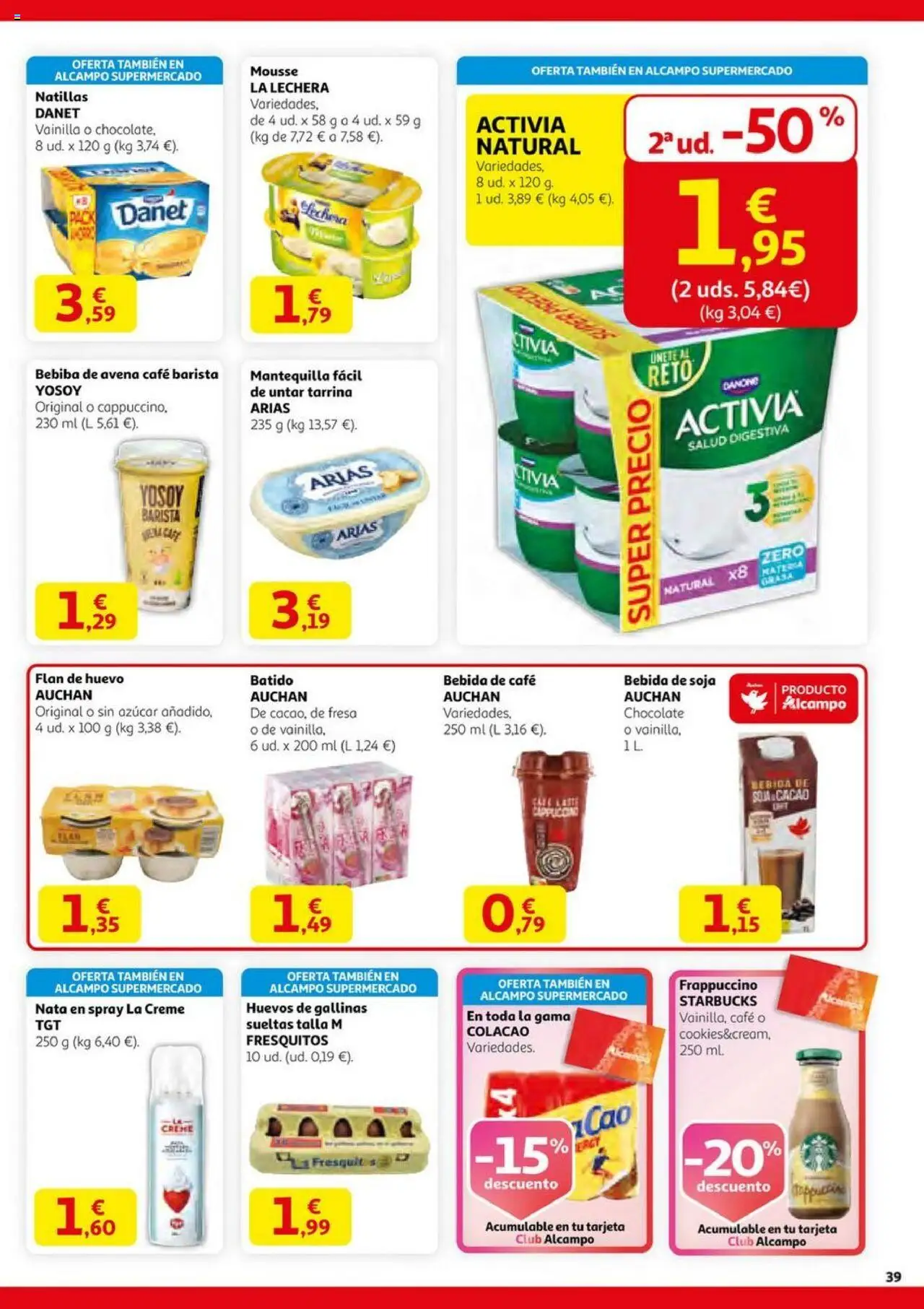 Alcampo - HG Madrid Unificado  │ válido desde el 14.08.2025 | Página: 39 | Productos: Huevos, Café, Chocolate, Συσκευή ροής
