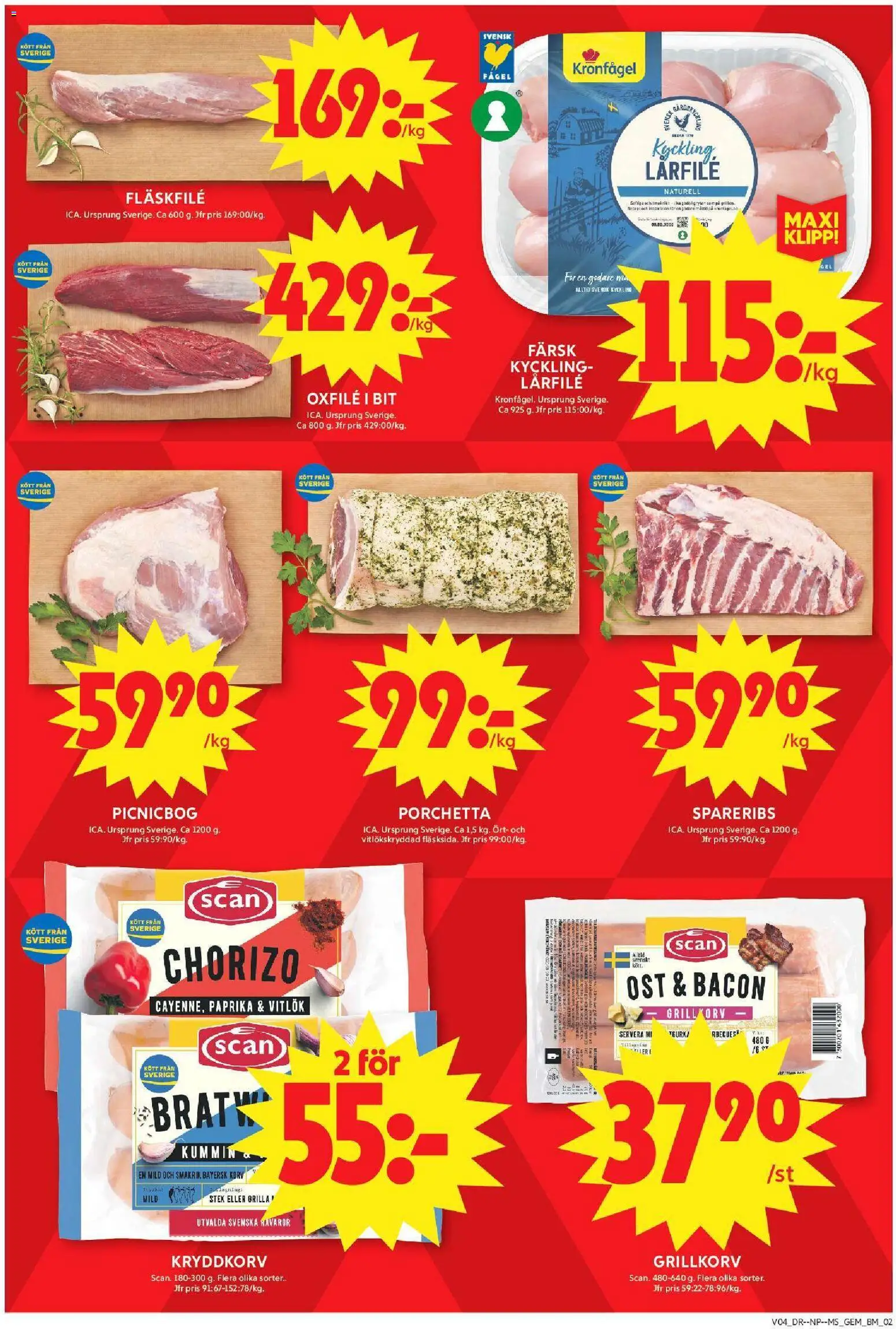 ICA Maxi reklamblad aktuell från 19.01.2026 | Sida: 2 | Produkter: Grillkorv, Oxfilé, Te, Chorizo