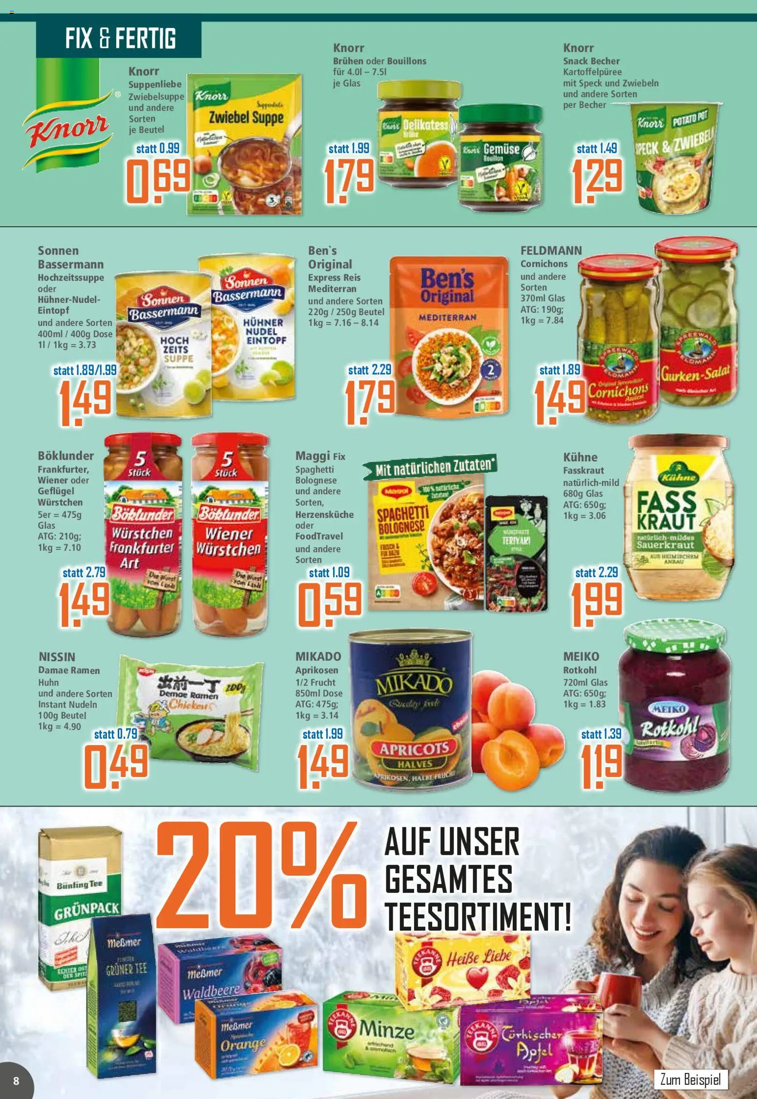 Klaas & Kock Prospekt 	 – gültig ab 19.01.2026 | Seite: 8 | Produkte: Rotkohl, Maggi fix, Tee, Nudeln