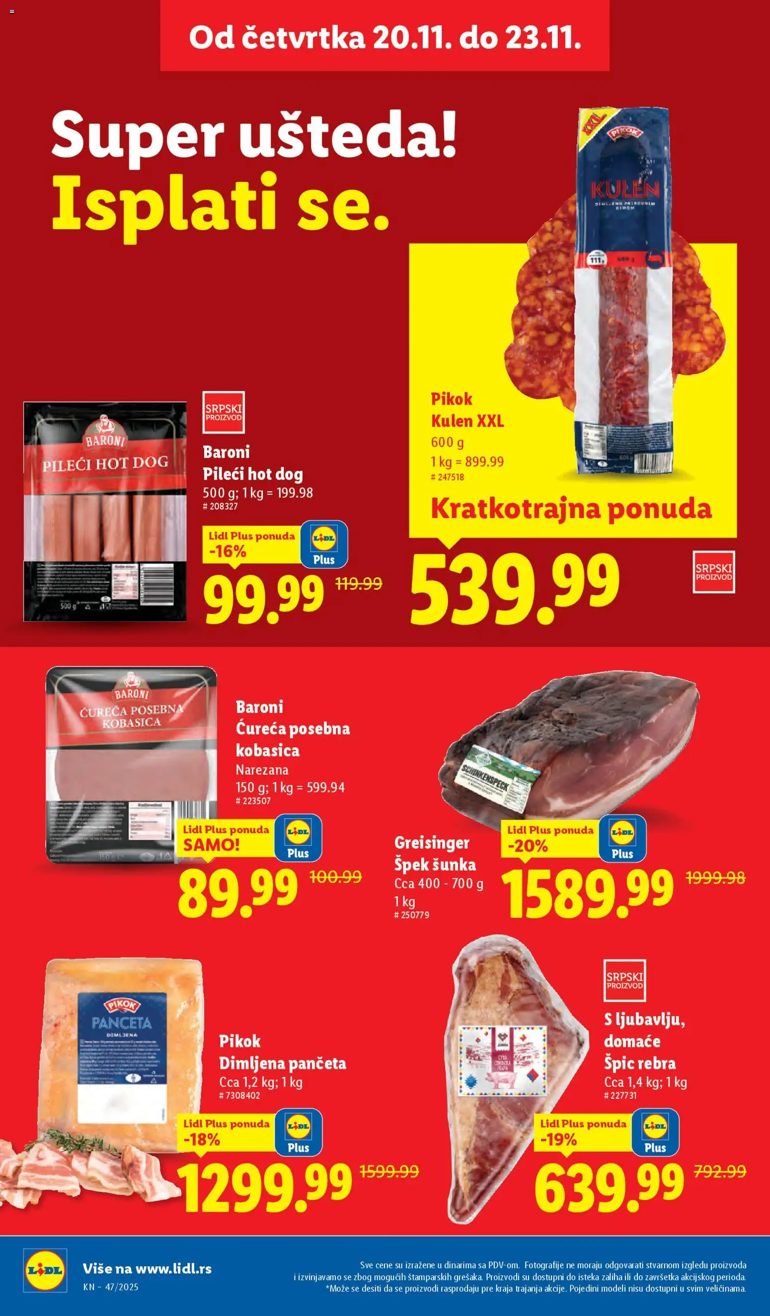 Lidl katalog - važi od 20.11.2025 | Strana: 14 | Proizvode: Panceta, Kulen, Šunka, Kobasica