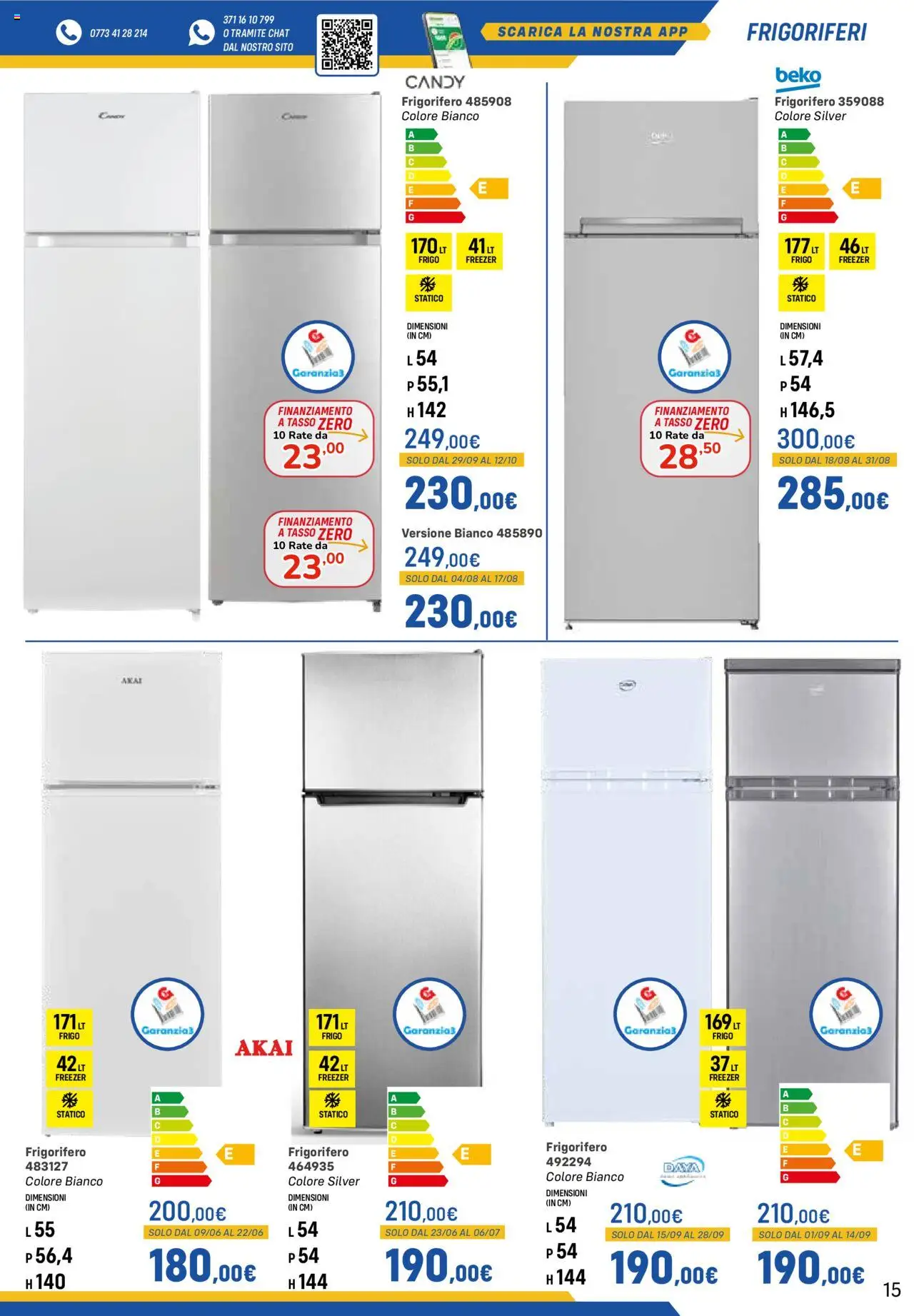 Volantino Orizzonte del 09.05.2025 | Pagina: 15 | Prodotti: Freezer, Frigorifero