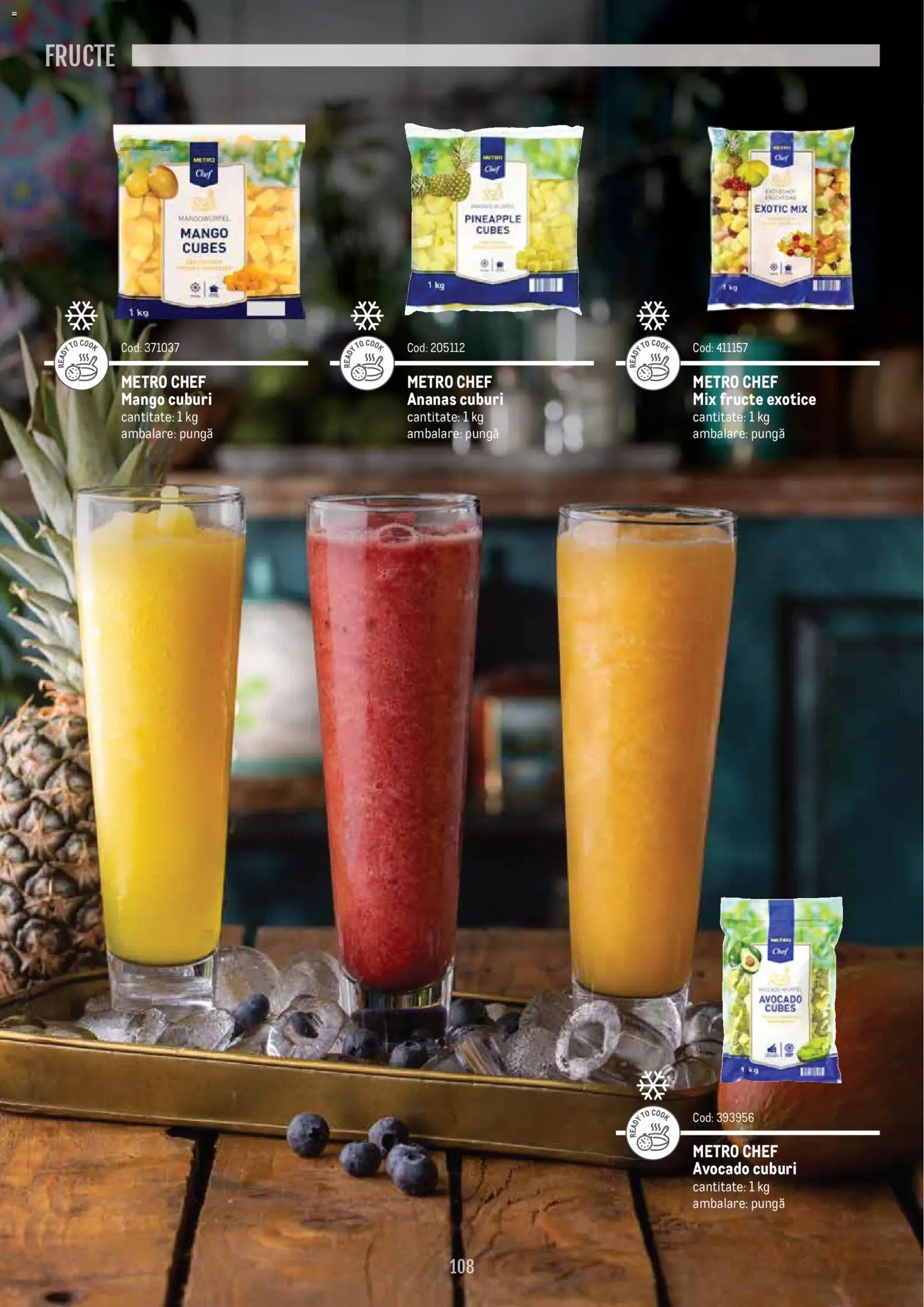 Noul catalog Metro – valabil de la 14.11.2024 | Pagină: 108 | Produse: Pungă, Mix fructe, Ananas, Fructe