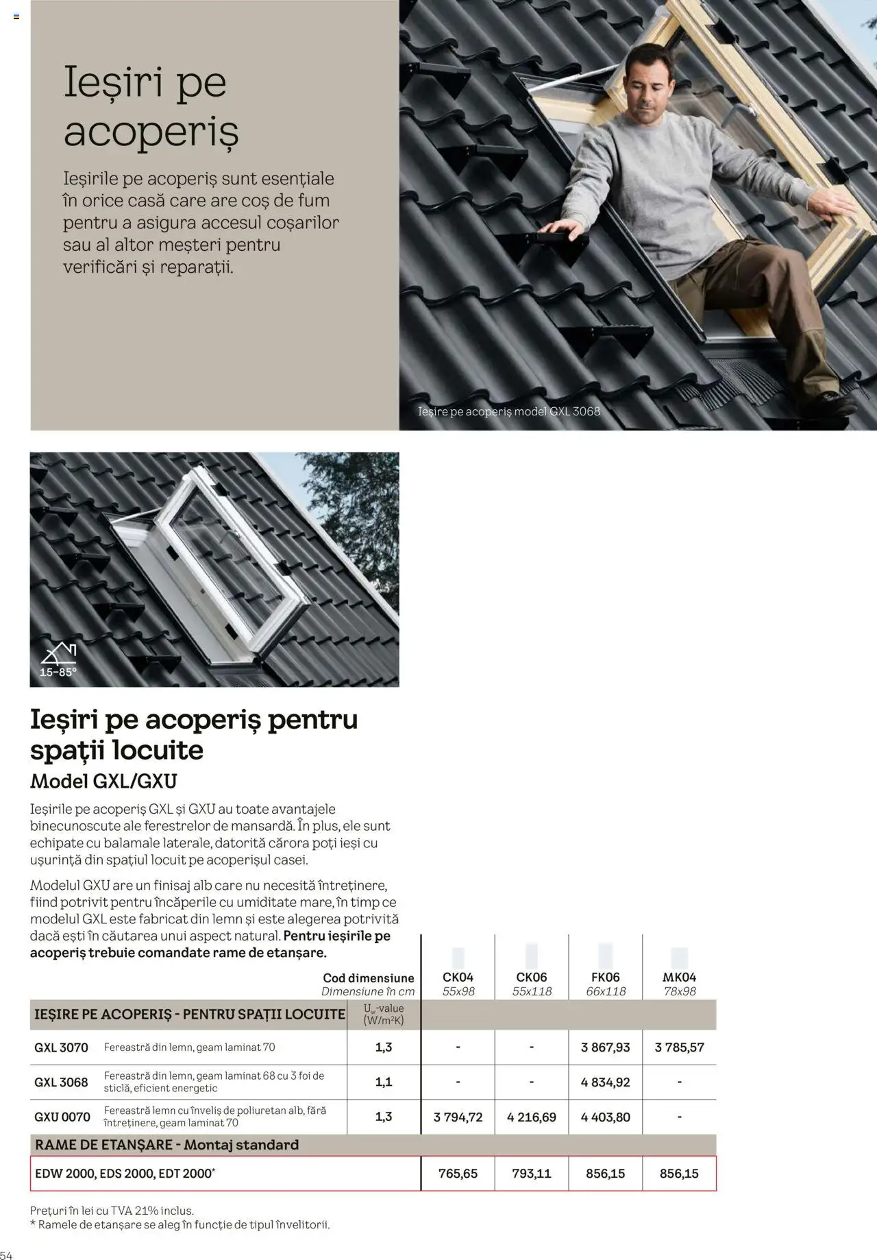 Catalog Velux – valabil de la 25.02.2025 | Pagină: 54 | Produse: Fereastră, Coș