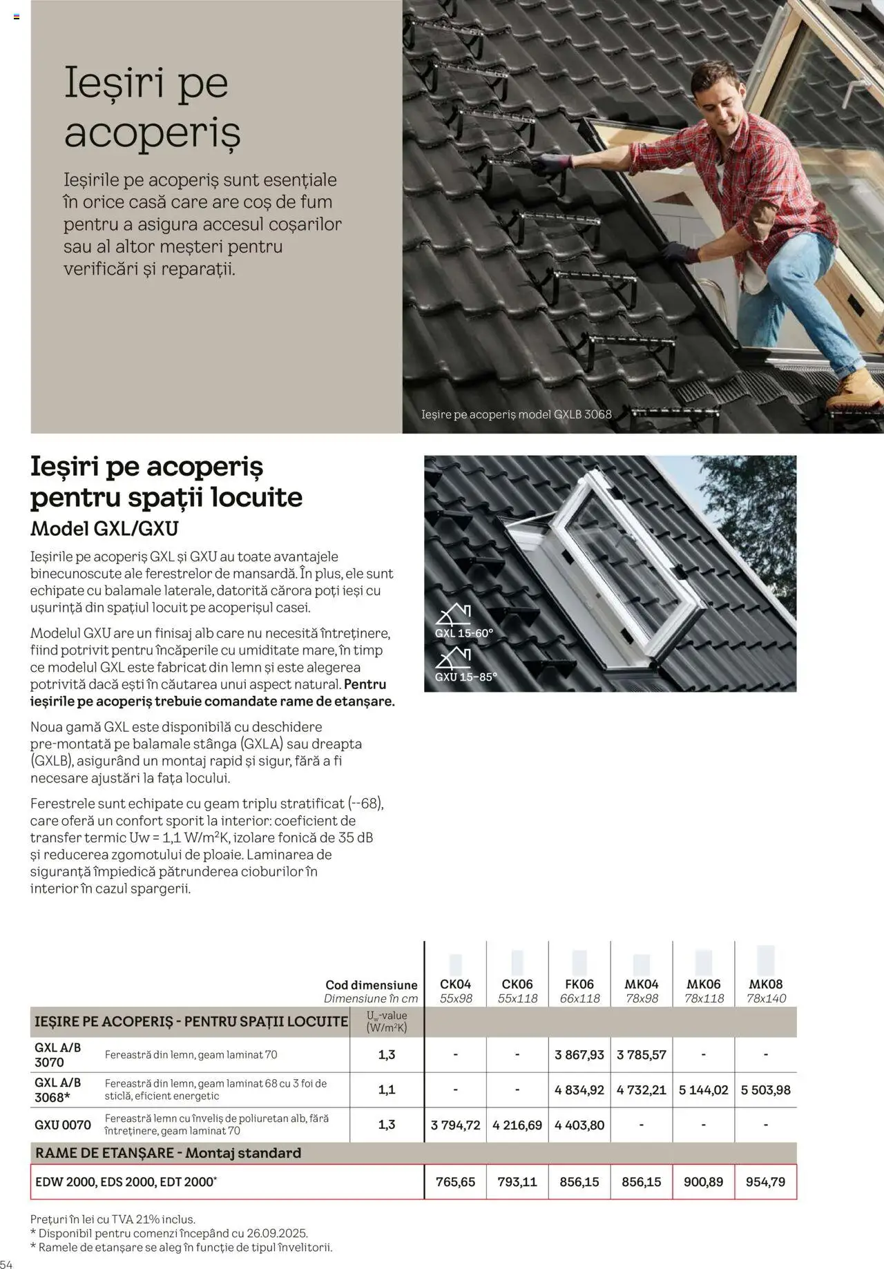 Noul catalog Velux – valabil de la 25.02.2025 | Pagină: 54 | Produse: Fereastră, Coș