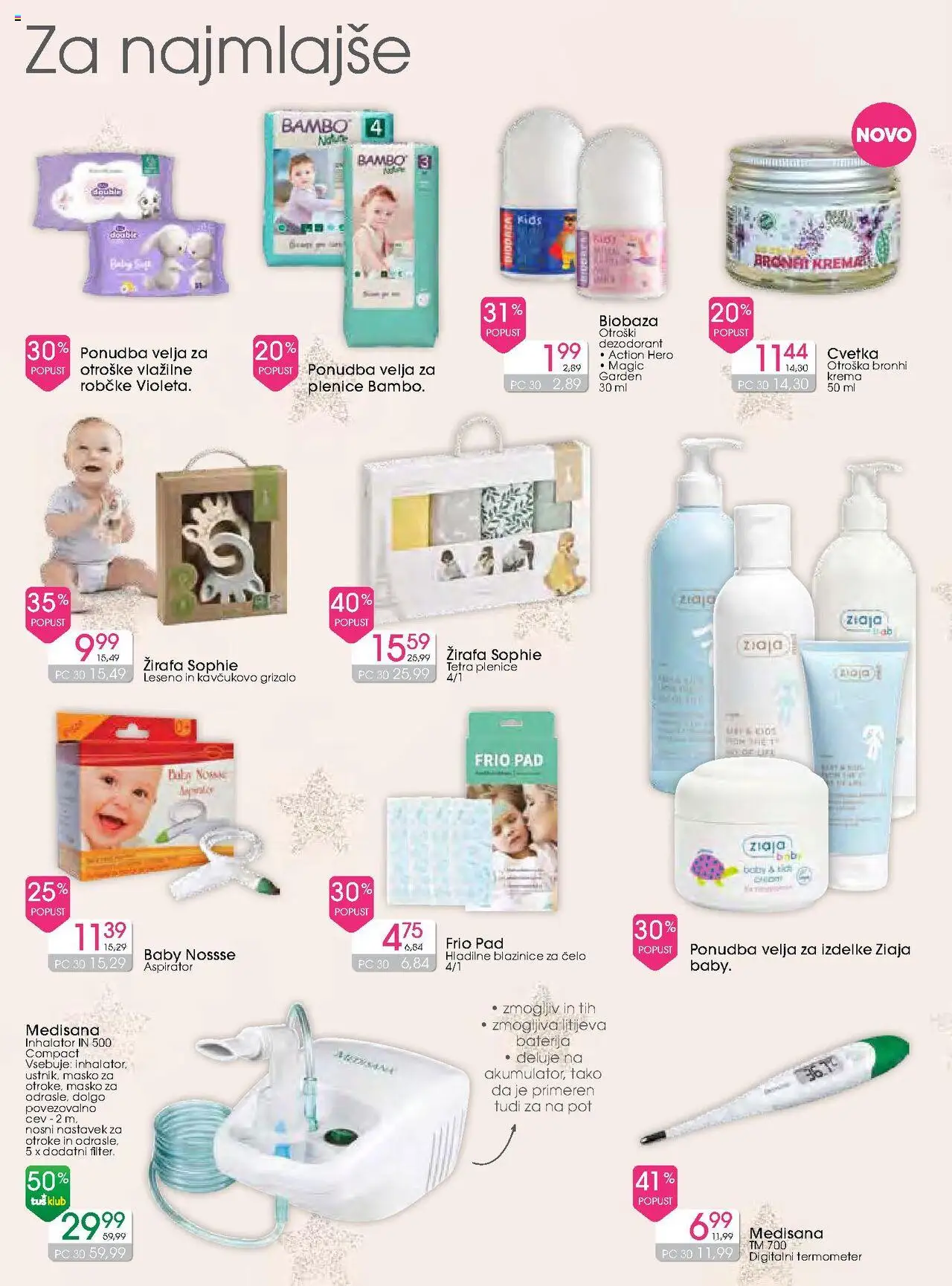 Novi Tuš drogerija katalog ponudbe – veljaven od 15.10.2025 | Stran: 12 | Izdelki: Baterija, Termometer, Krema, Deodorant
