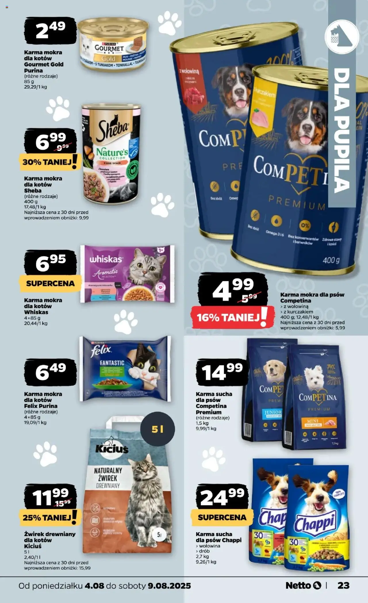 Netto gazetka - Spożywcza od 04.08.2025 | Strona: 23 | Produkty: Wołowina, Żwirek drewniany