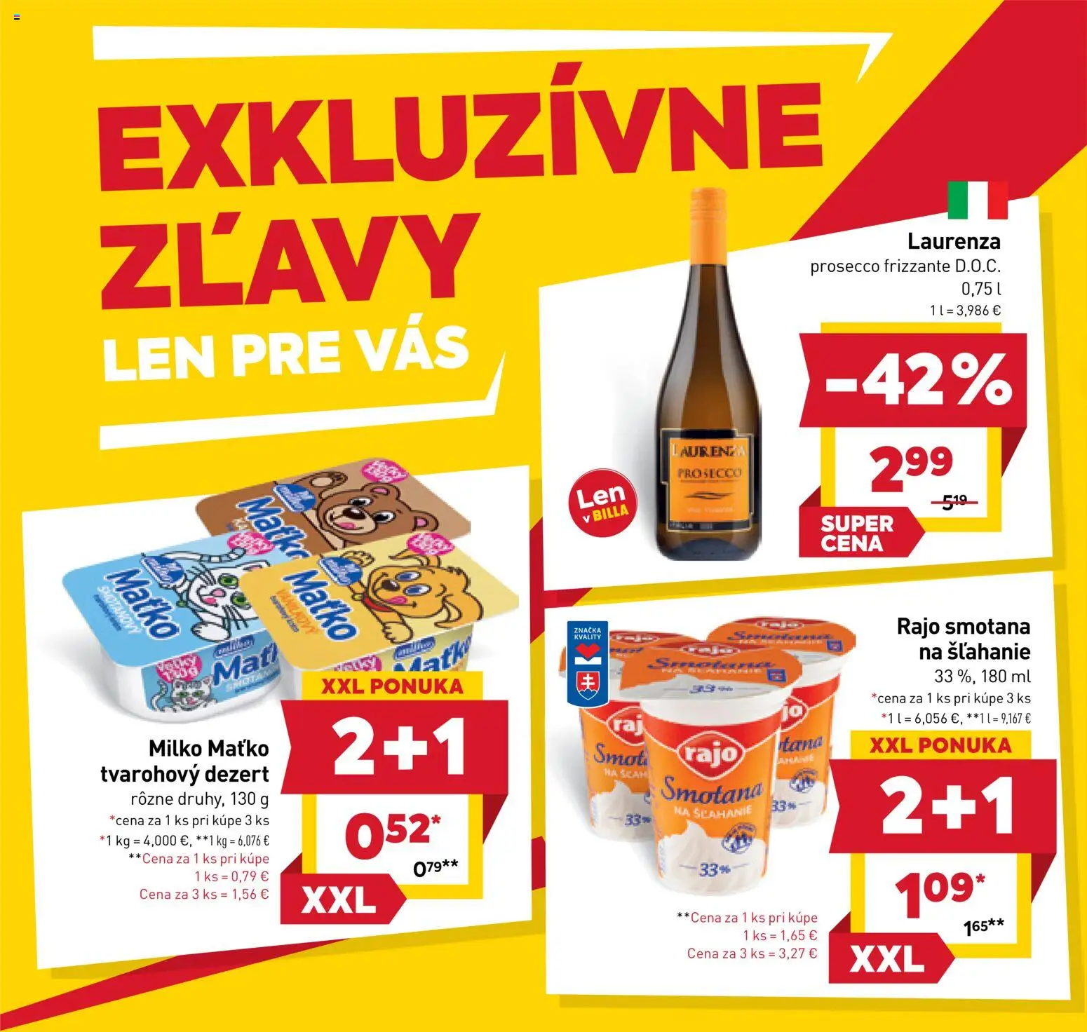 Nové Billa akcie – leták je platný od 29.10.2025 | Strana: 2 | Produkty: Prosecco, Smotana