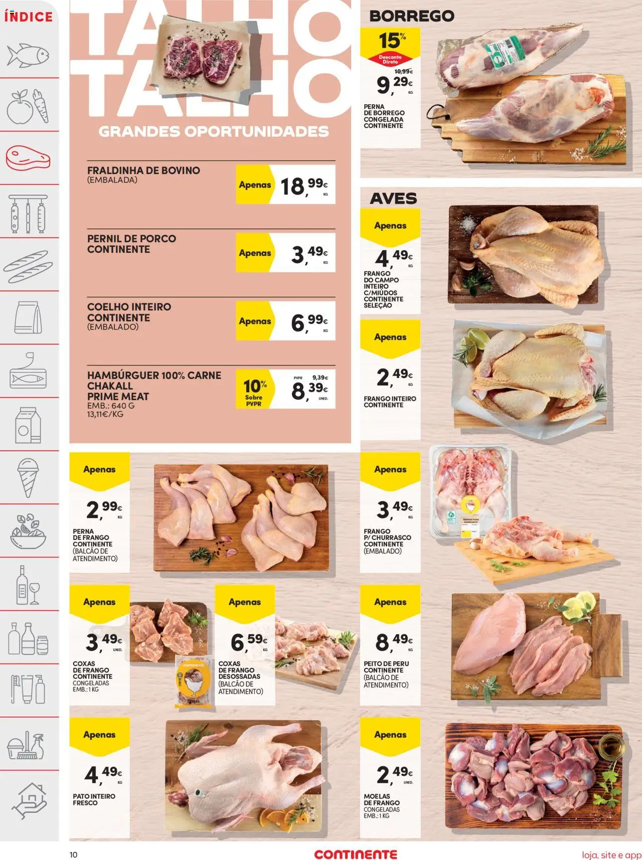 Continente folheto │ válido de 14.10.2025 | Página: 10 | Produtos: Peito de peru, Pernil, Peru, Coelho