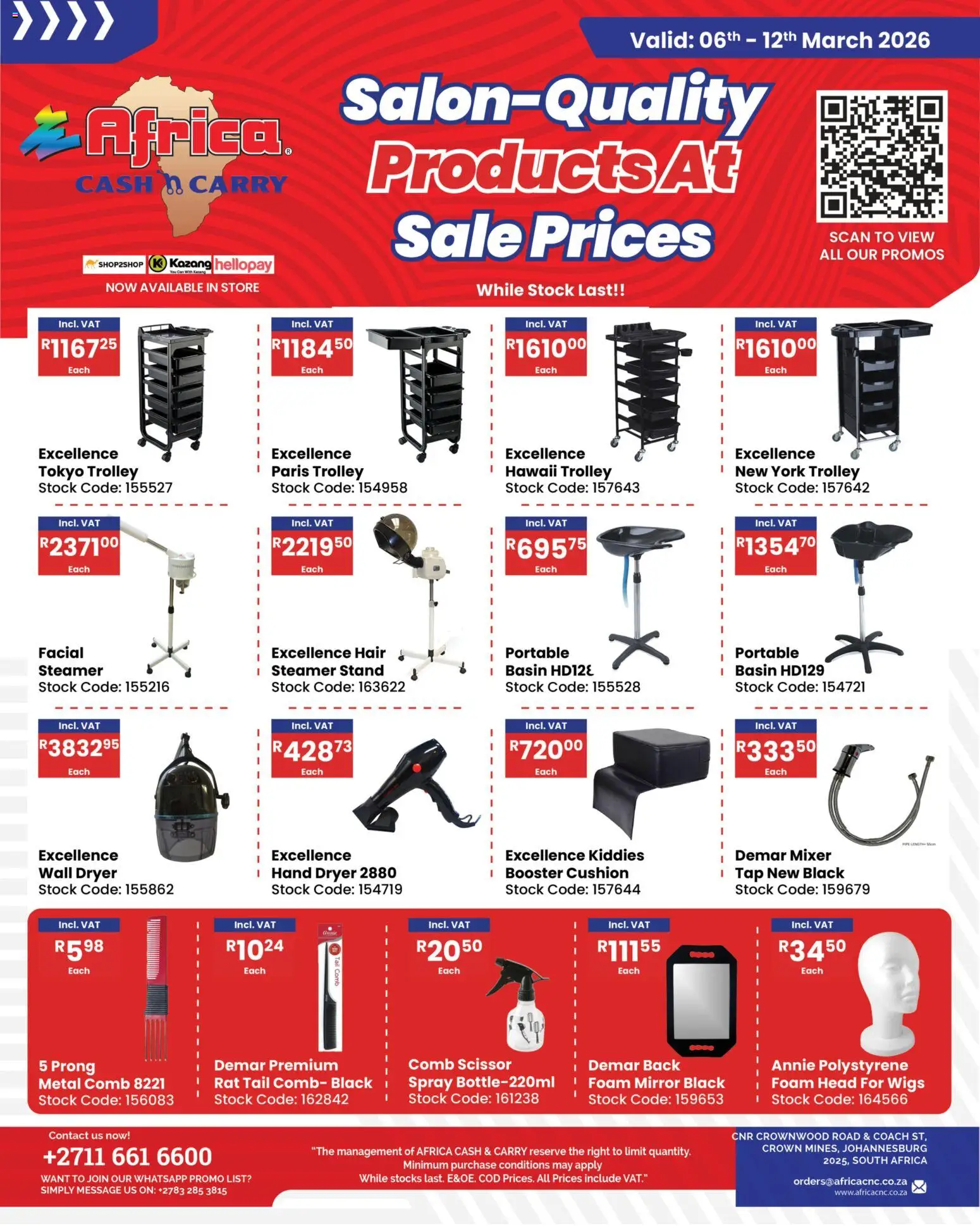 New Africa Cash & Carry catalogue – valid from 06.03.2026 | Page: 2 | Products: Mixer, Tap, Stock, Foam