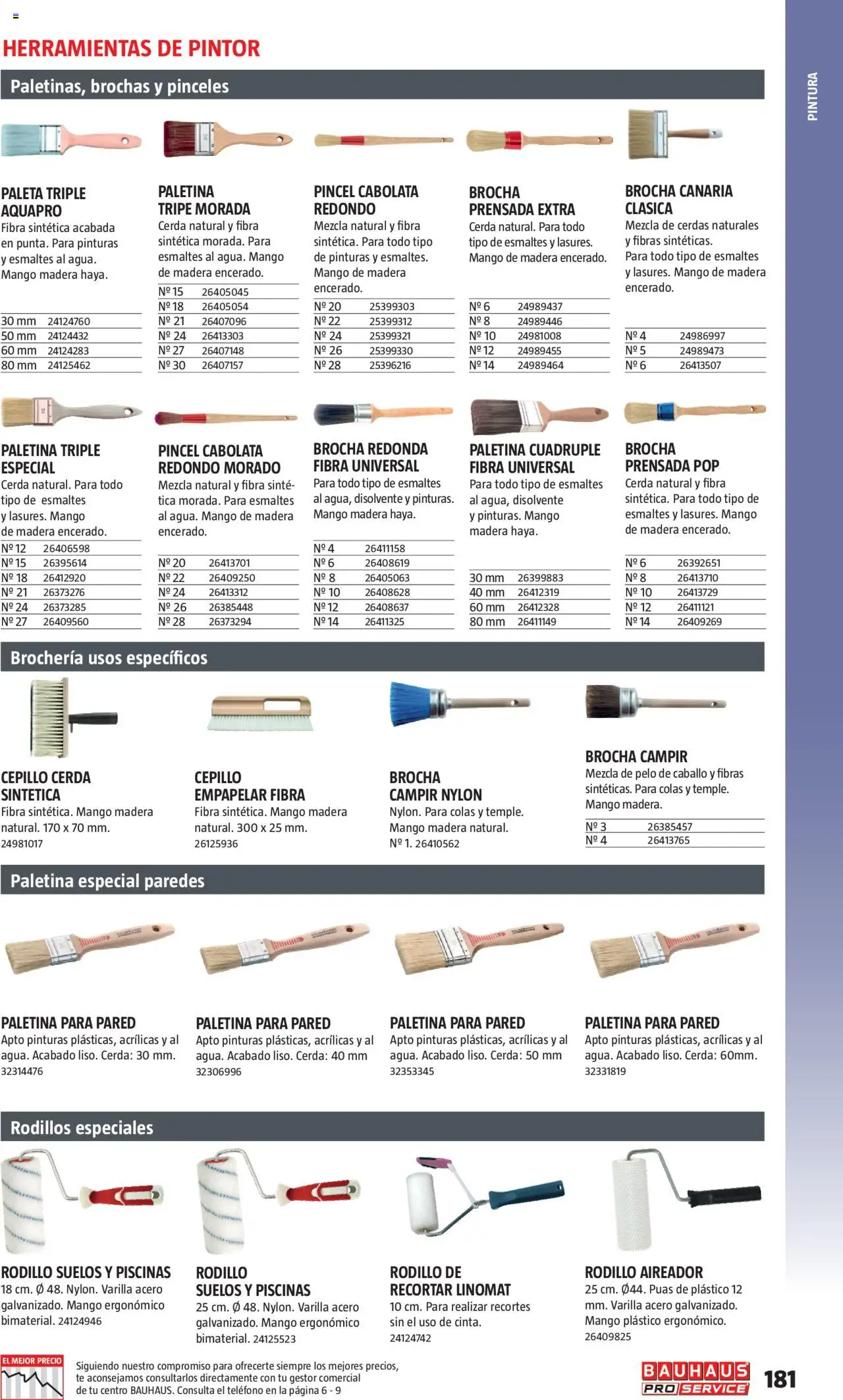 Bauhaus - ProService  │ válido desde el 24.02.2025 | Página: 181 | Productos: Cepillo, Té, Teléfono, Brocha