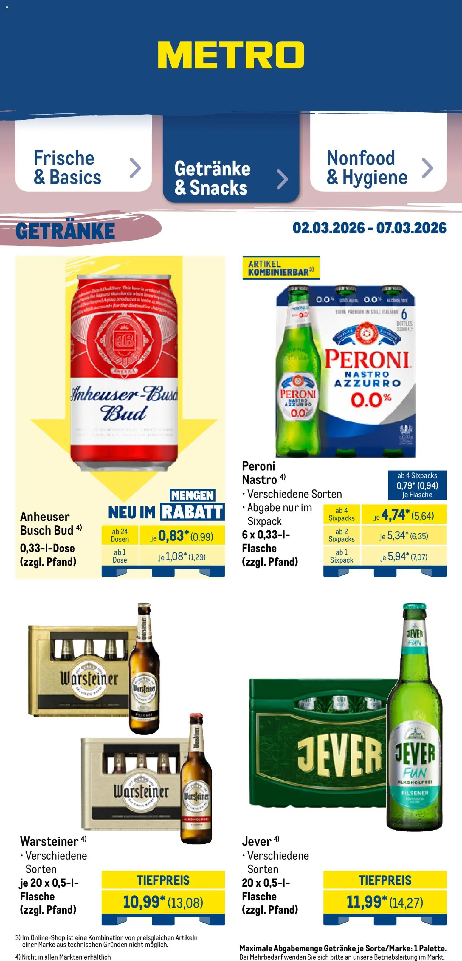 Metro Prospekt 	 – gültig ab 02.03.2026 | Seite: 31 | Produkte: Warsteiner, Jever