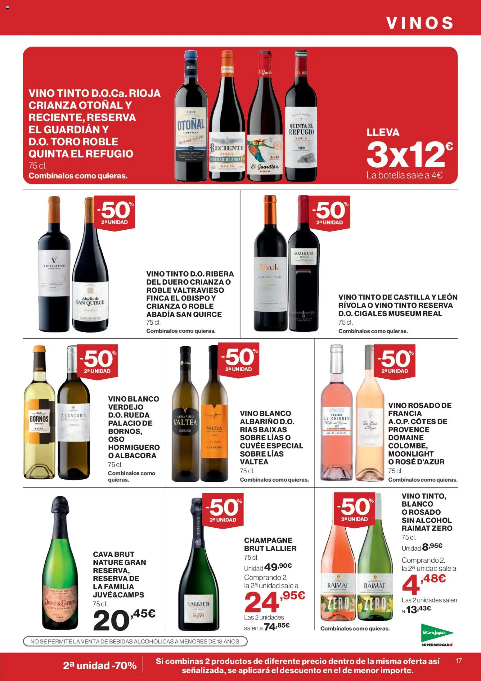 El Corte Inglés ofertas │ válido desde el 12.03.2026 | Página: 17 | Productos: Vino rosado, Vino