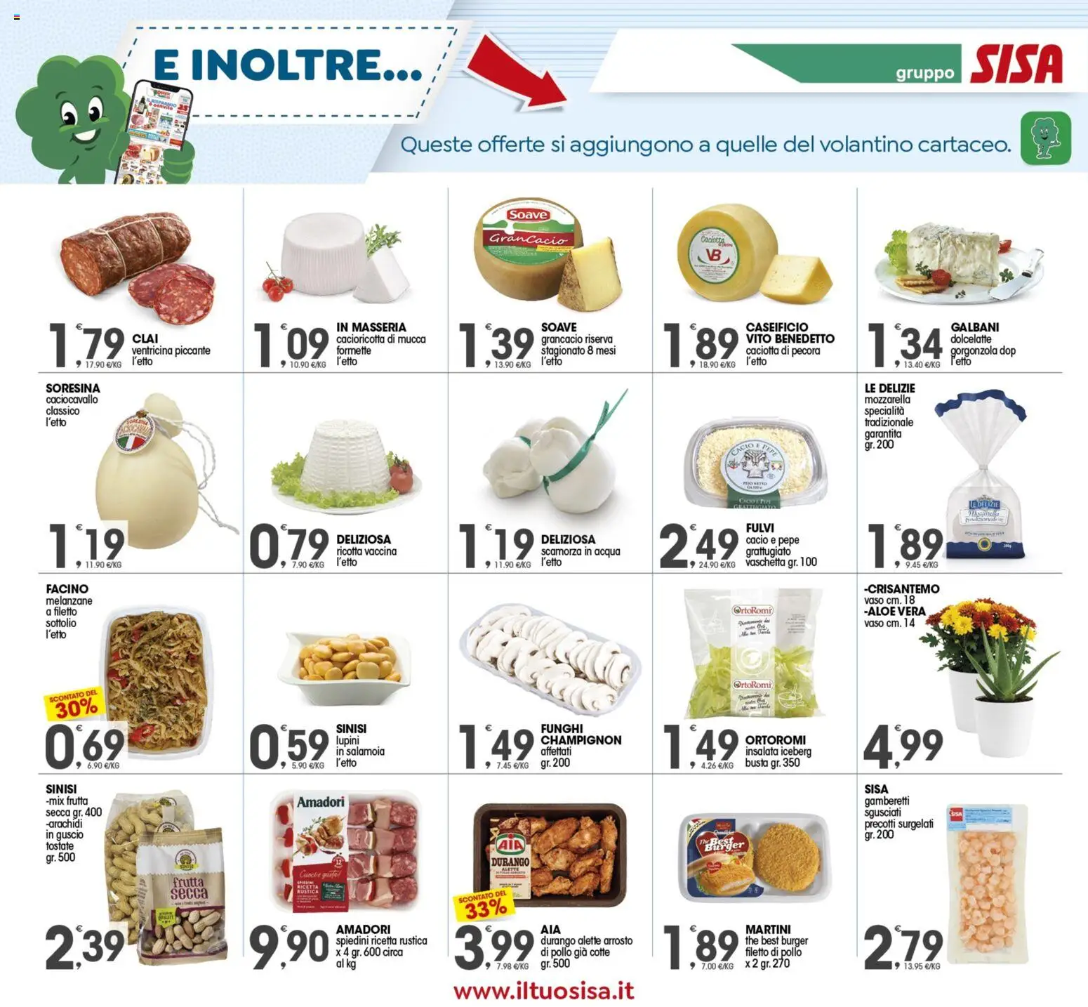 Volantino SISA del 24.10.2025 | Pagina: 10 | Prodotti: Acqua, Mozzarella, Funghi, The