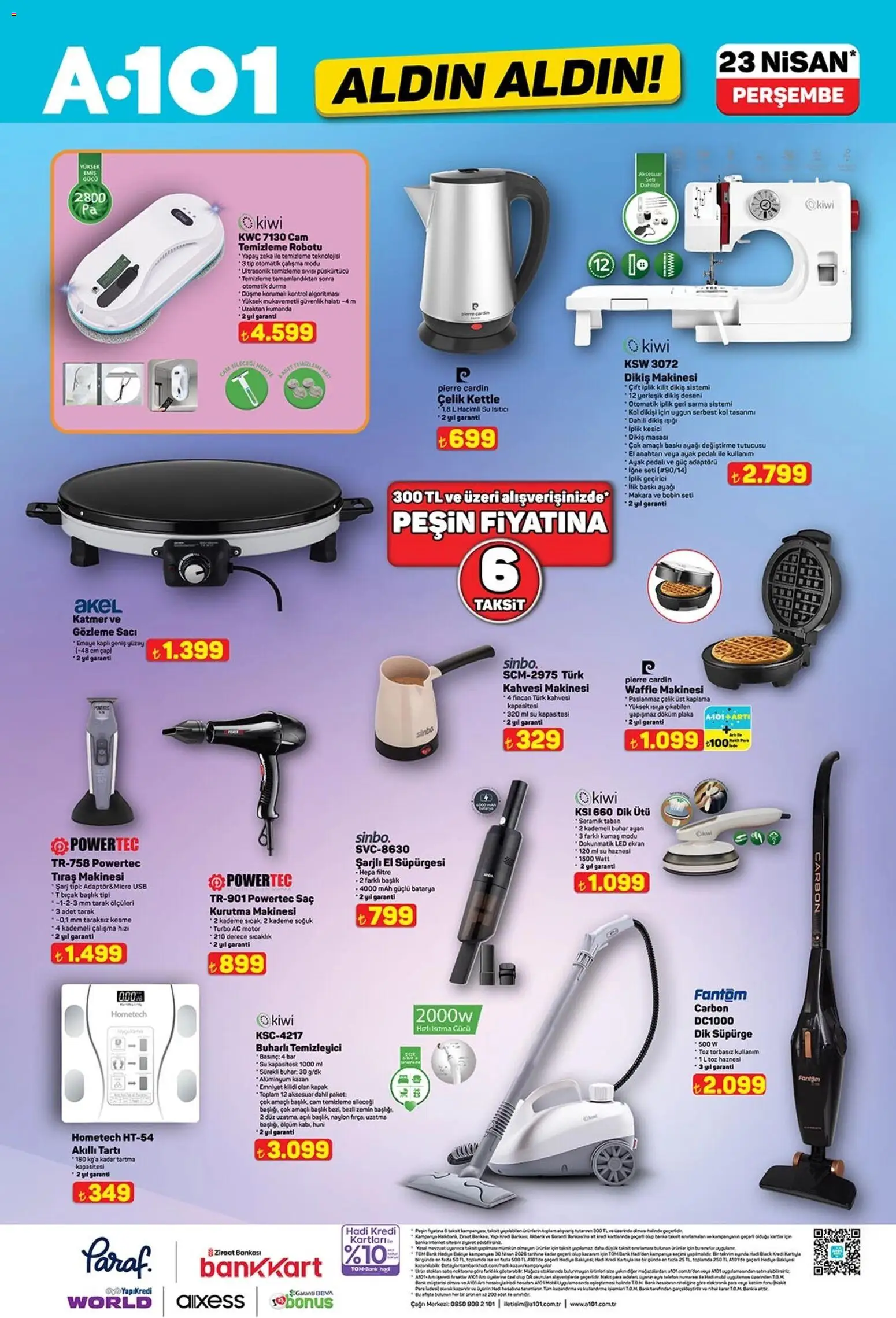 A101 - Katalog Aldın Aldın - 23.04.2026 tarihinden itibaren geçerlidir | Sayfa: 9 | Ürünler: Su ısıtıcı, Tartı, USB, Ütü