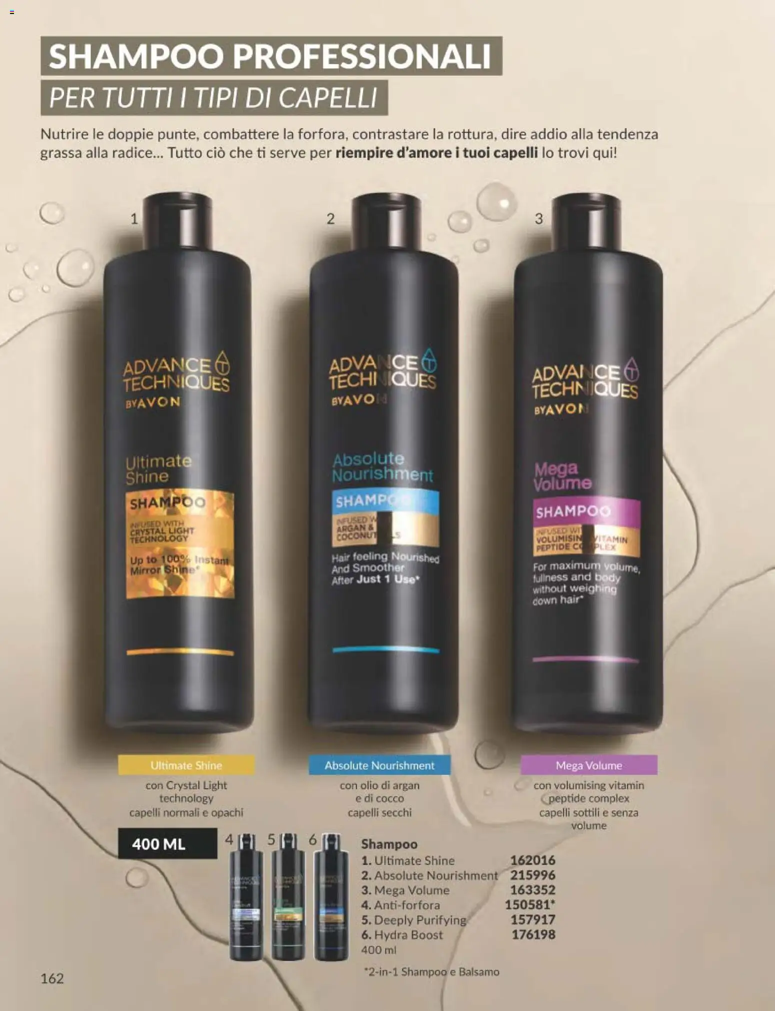 Volantino Avon del 31.12.2025 | Pagina: 162 | Prodotti: Shampoo, Balsamo, Olio, Cocco