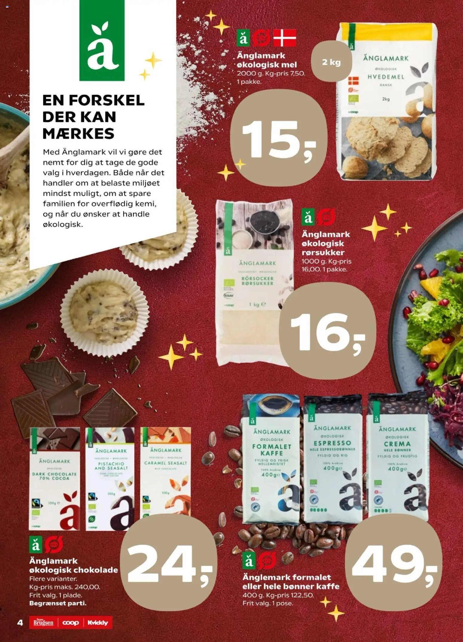 Kvickly tilbudsavis – gyldig fra 05.12.2025 | Side: 4 | Produkter: Kaffe, Hvedemel, Rørsukker, Mel