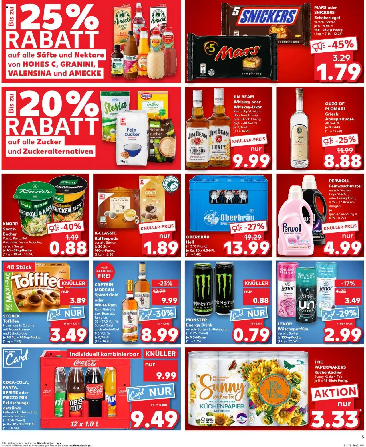 Kaufland prospekt Stuttgart	 - gültig ab dem 28.08.2025 | Seite: 5 | Produkte: Perwoll, Knorr, Zucker, Toffifee