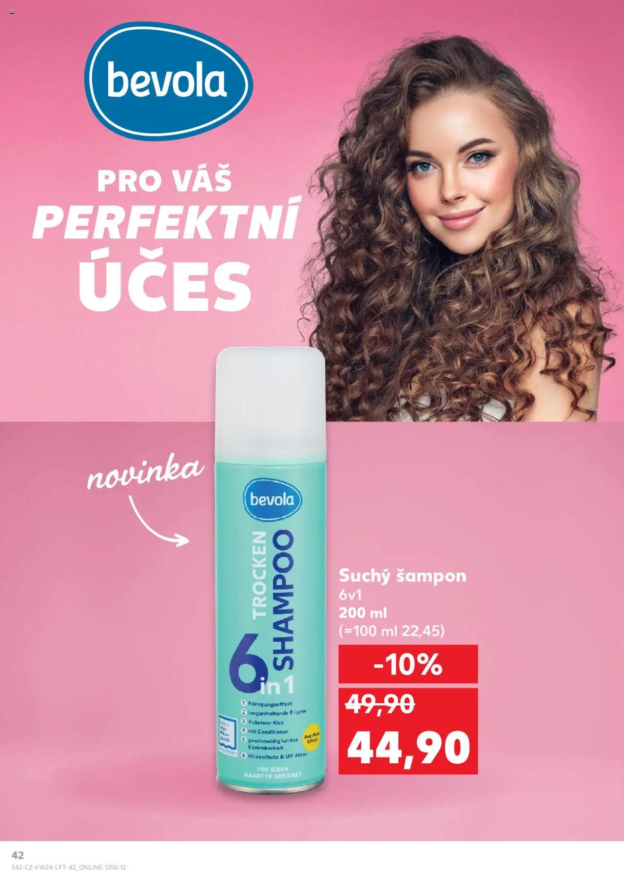 Kaufland leták od 11.06.2025 | Strana: 42 | Produkty: Bevola, Suchý šampon, Šampon