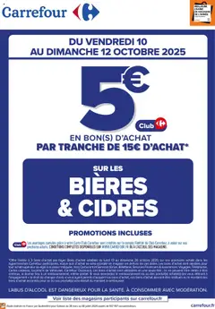 Carrefour - Prévisualisation de Carrefour Opération bon(s) d’achat bières et cidres valide à partir de 10.10.2025