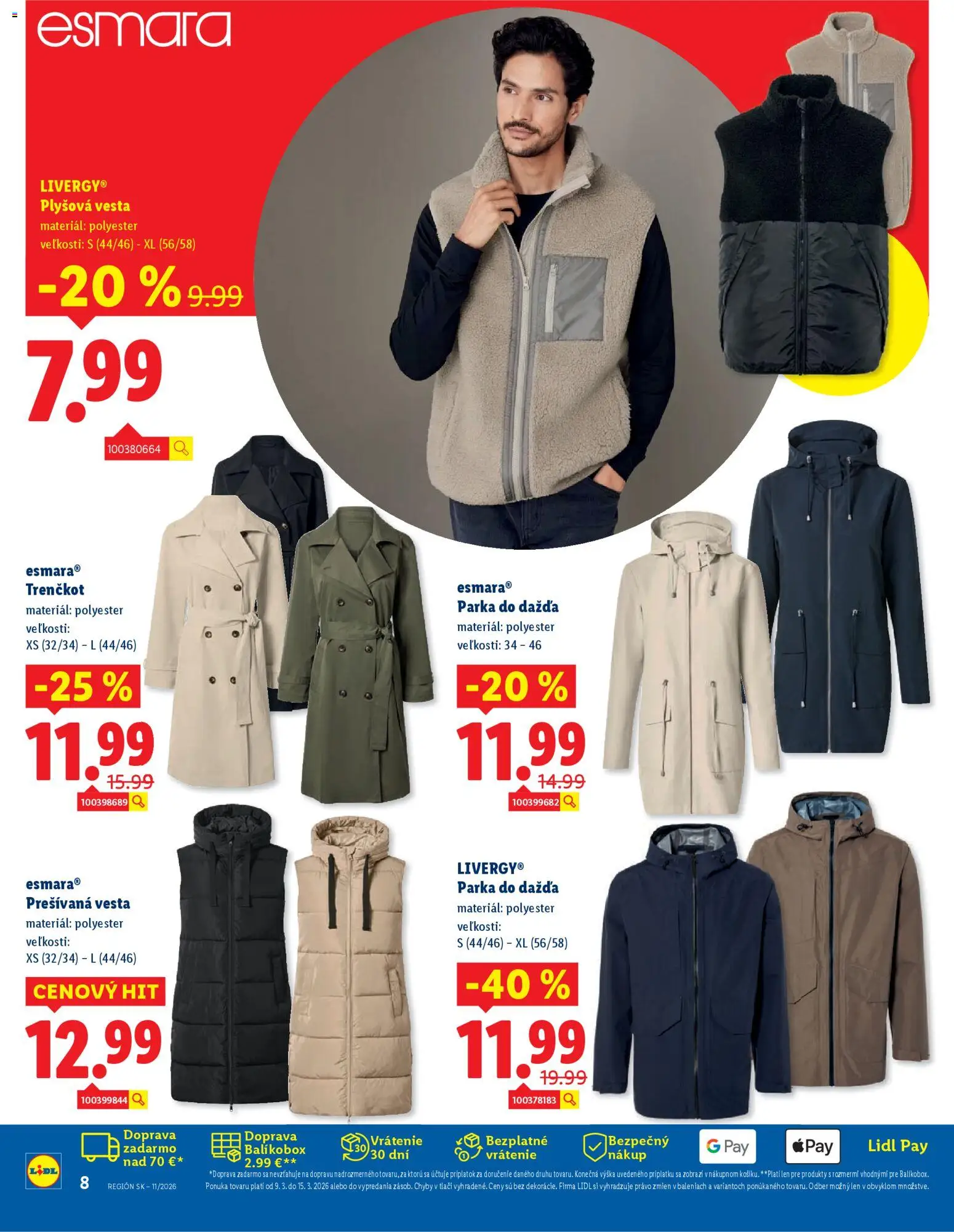 Nové Lidl akcie – leták je platný od 09.03.2026 | Strana: 8 | Produkty: Vesta