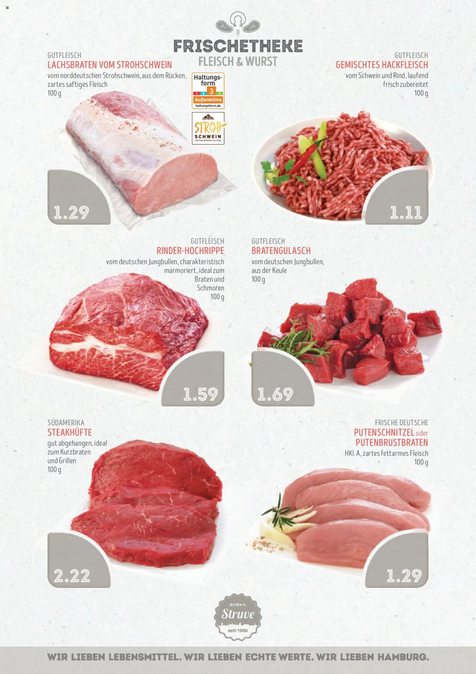 Edeka Struve Prospekt 	 – gültig ab 01.12.2025 | Seite: 4 | Produkte: Putenschnitzel, Wurst, Fleisch, Hackfleisch